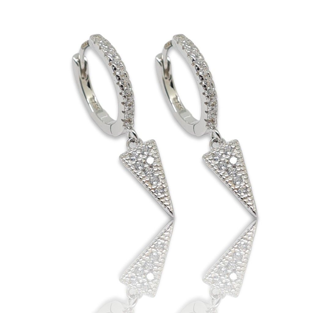 Platinum plated silver 925º hoop earrings (code FC004286)