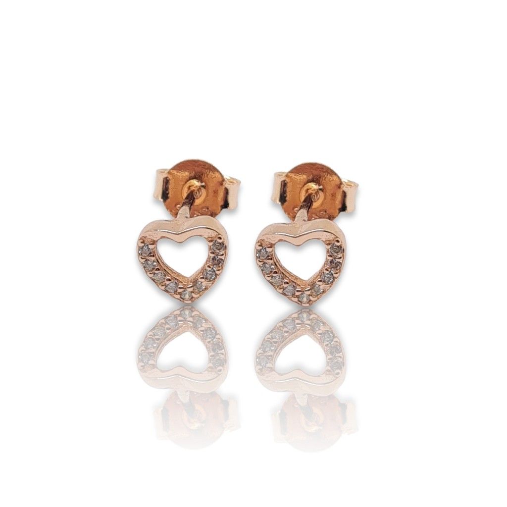 Rose gold plated silver 925º heart earrings (code FC004572)