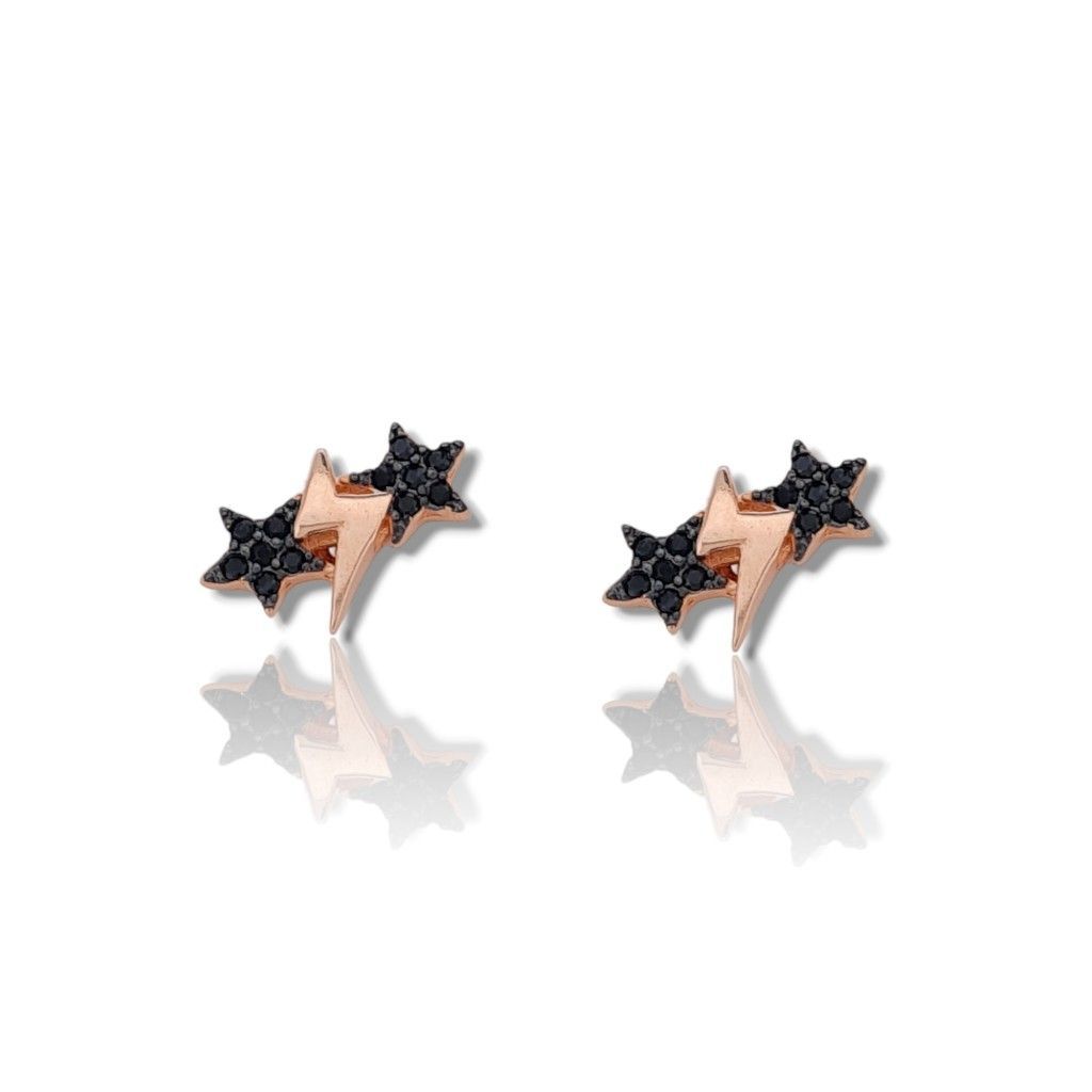 Rose gold plated silver 925º earrings with stars (code FC005233)