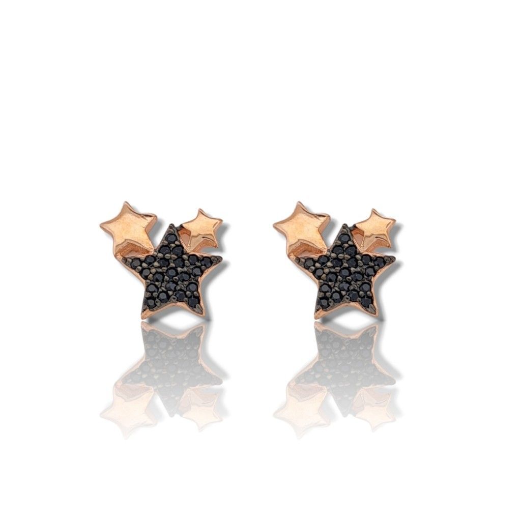 Rose gold plated silver 925º earrings with star (code FC006458)