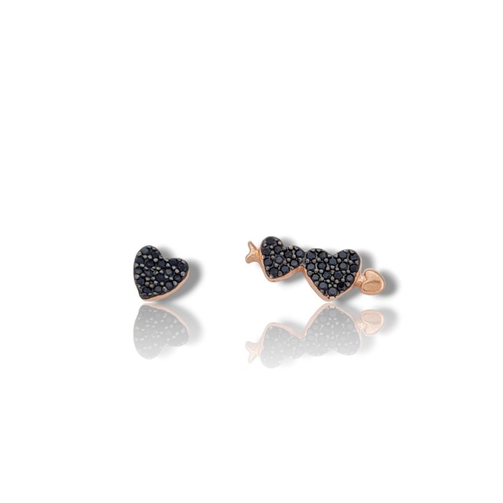 Rose gold plated silver 925º earrings with hearts (code FC006487)