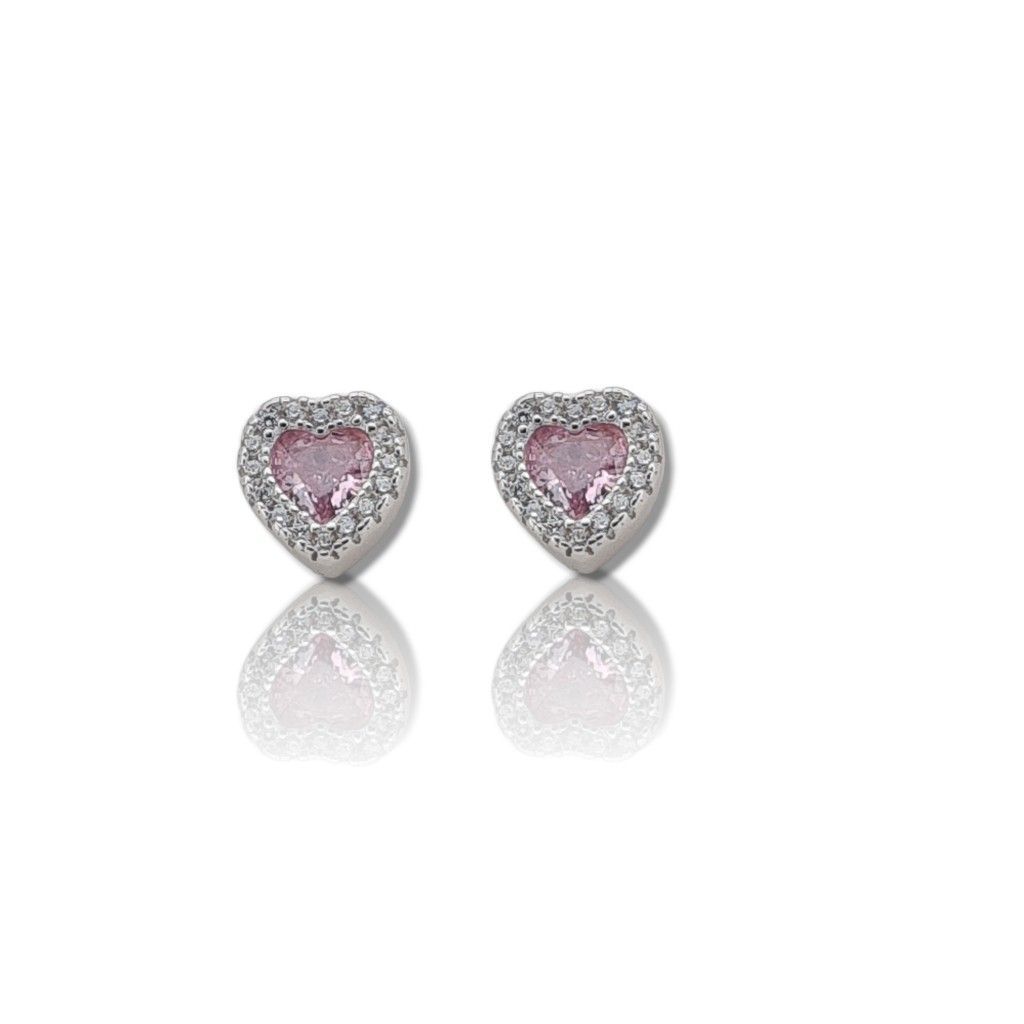 Platinum plated silver 925º heart earrings(code FC006507)