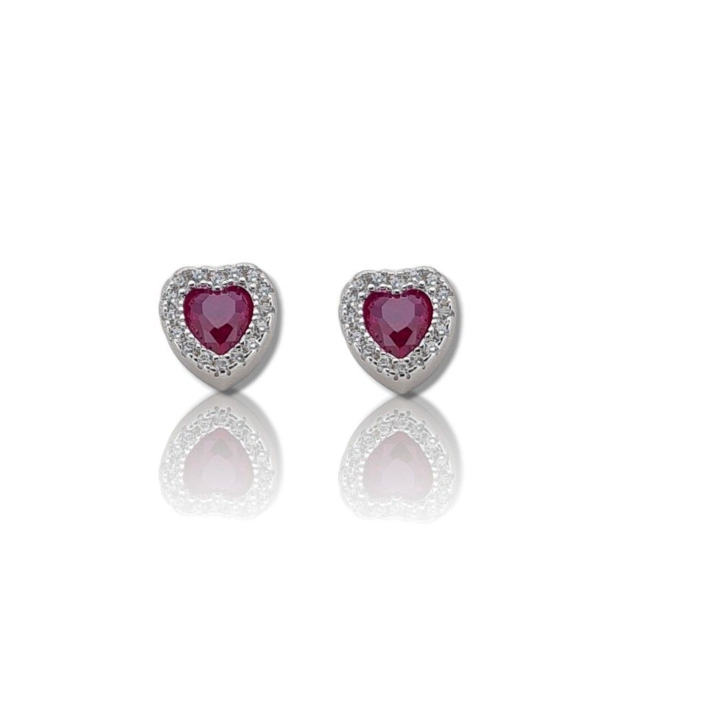 Platinum plated silver 925º heart earrings(code FC006508)