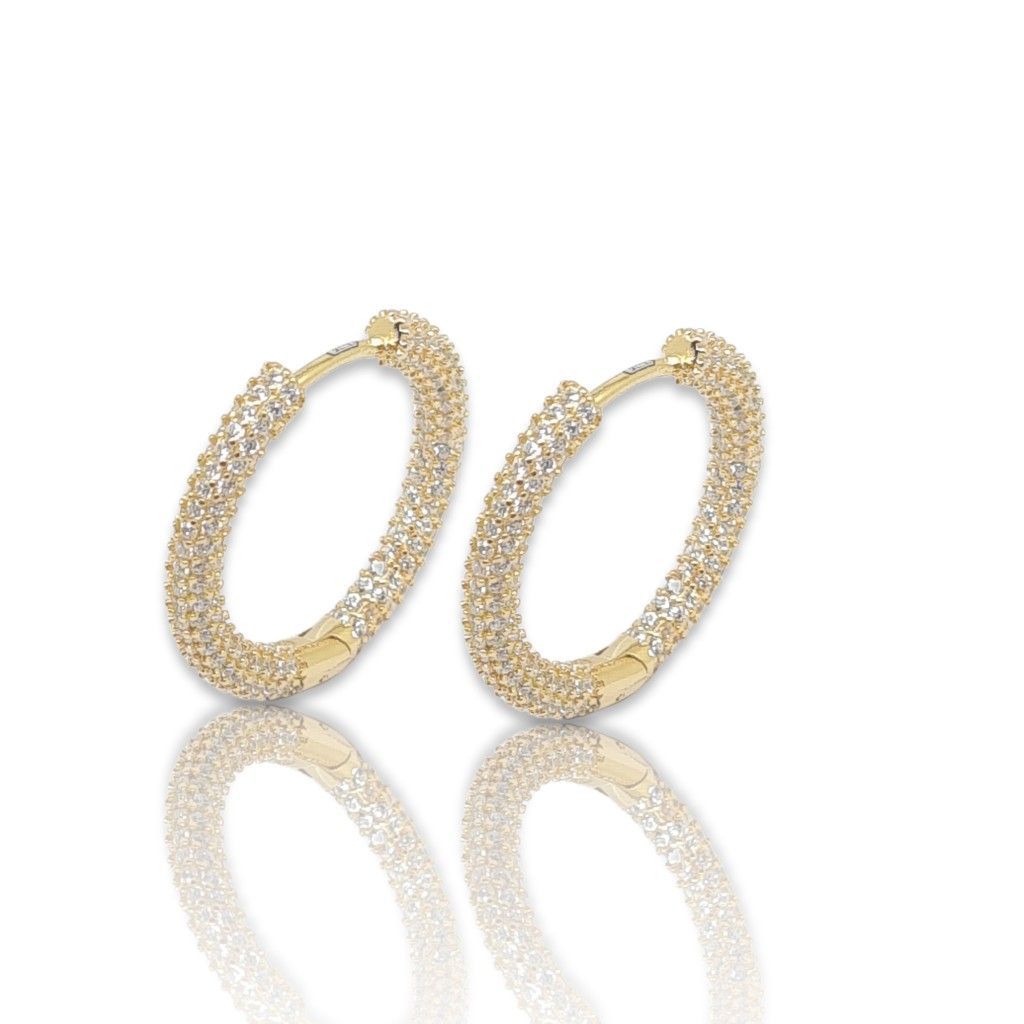 Gold plated silver 925º hoop earrings (code FC007020)