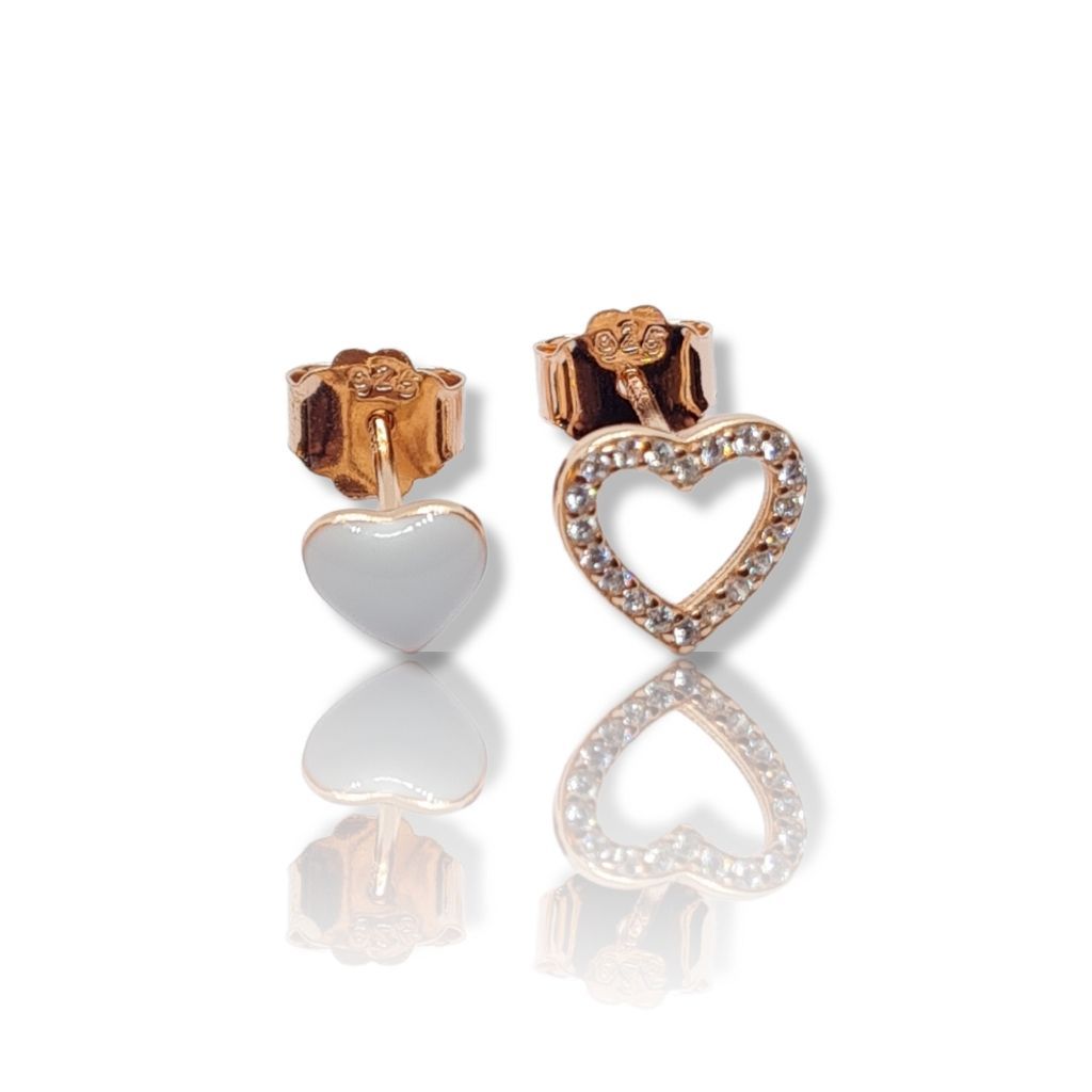 Rose gold plated silver 925º heart earrings(code FC007420B)