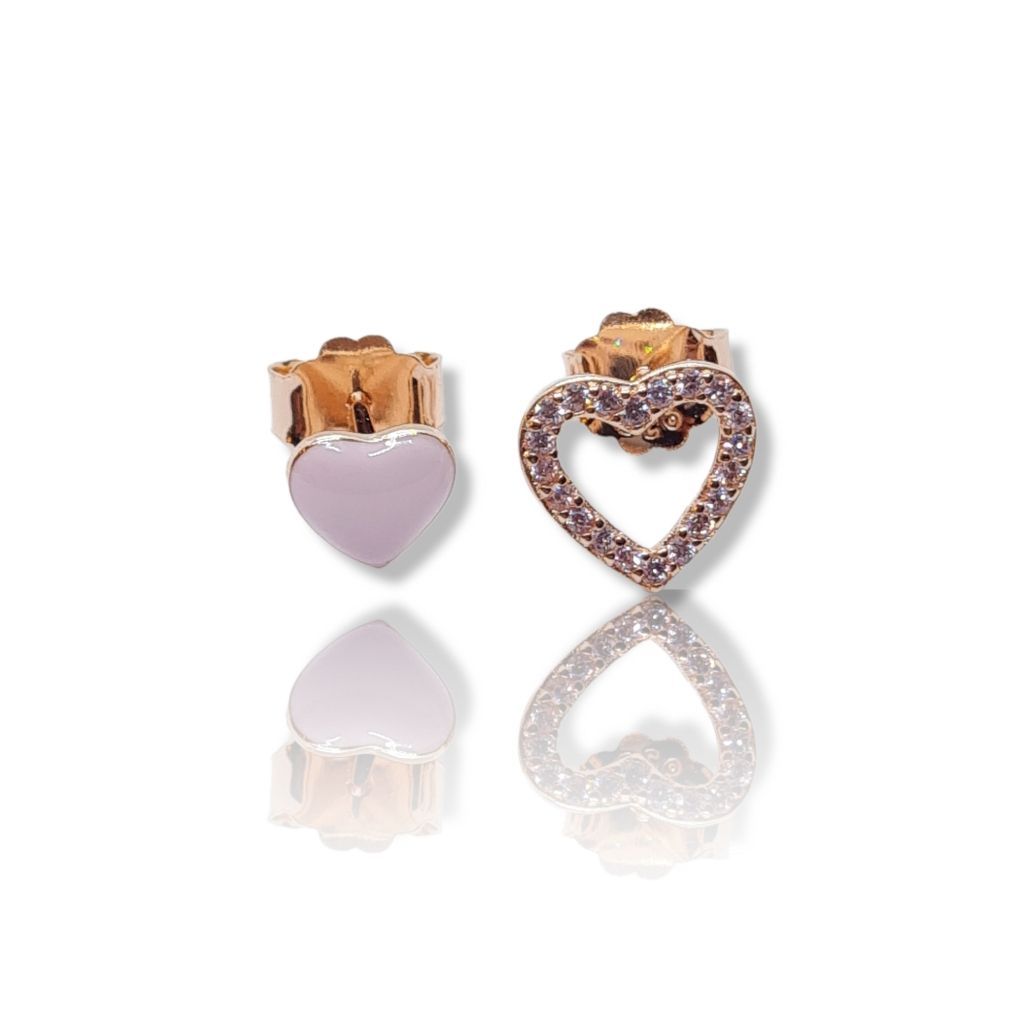 Rose gold plated silver 925º heart earrings (code FC007420R)