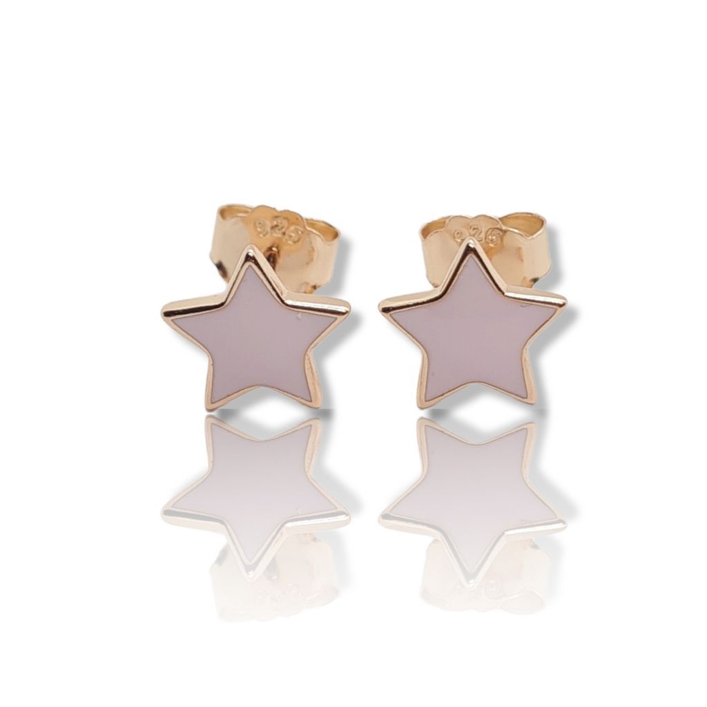 Rose gold plated silver 925º earrings with stars (code FC007464R)