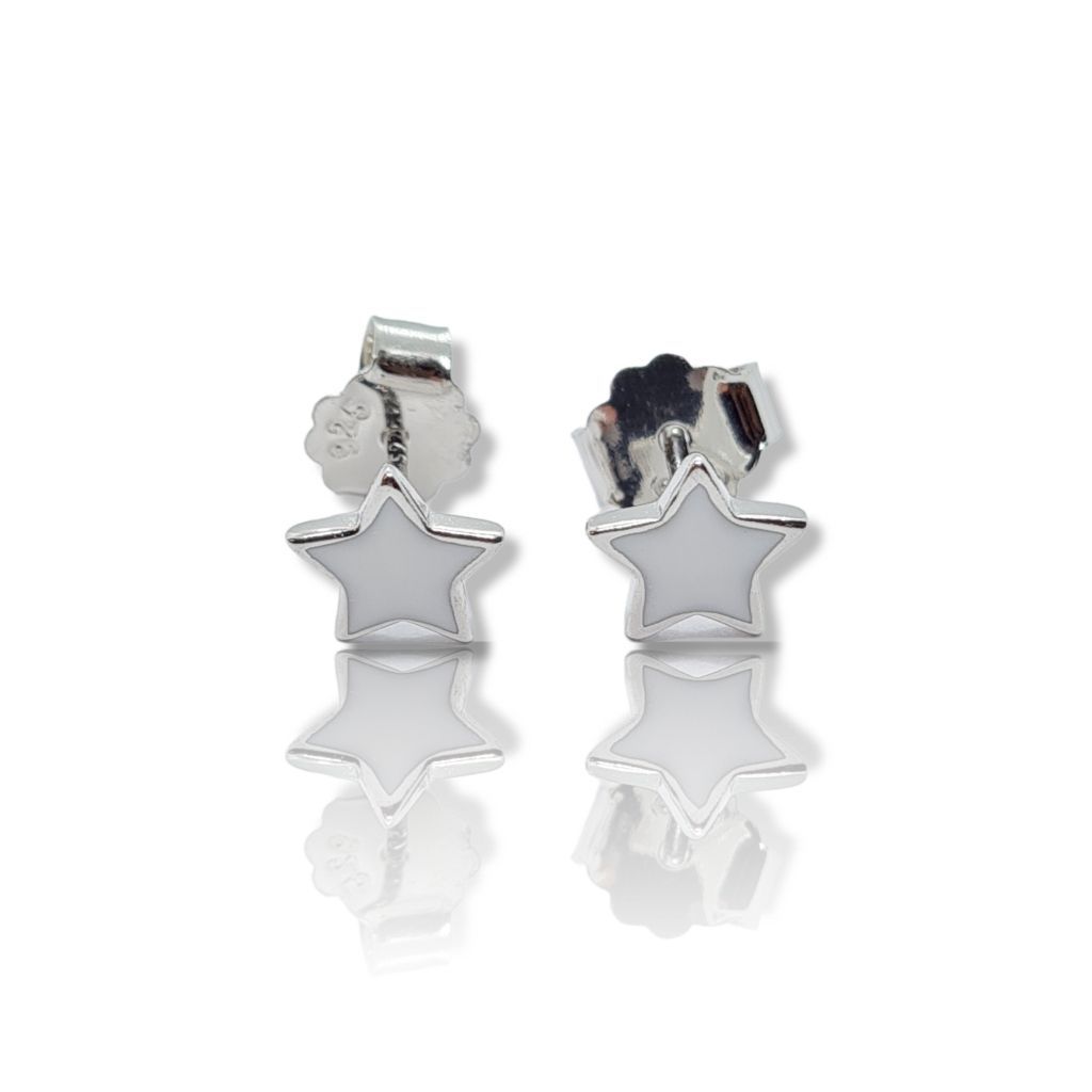 Platinum plated silver 925º earrings with stars (code FC007467B)