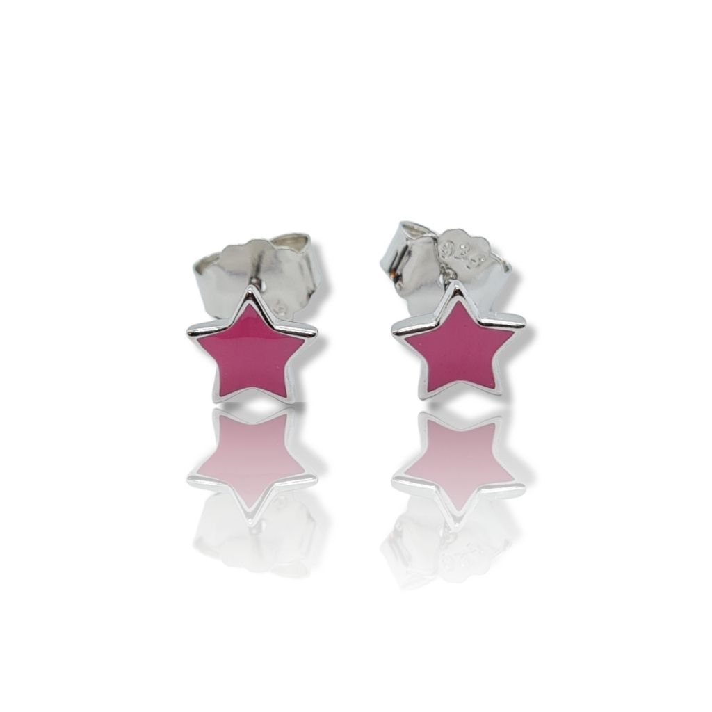 Platinum plated silver 925º earrings with stars  (code FC007467F)