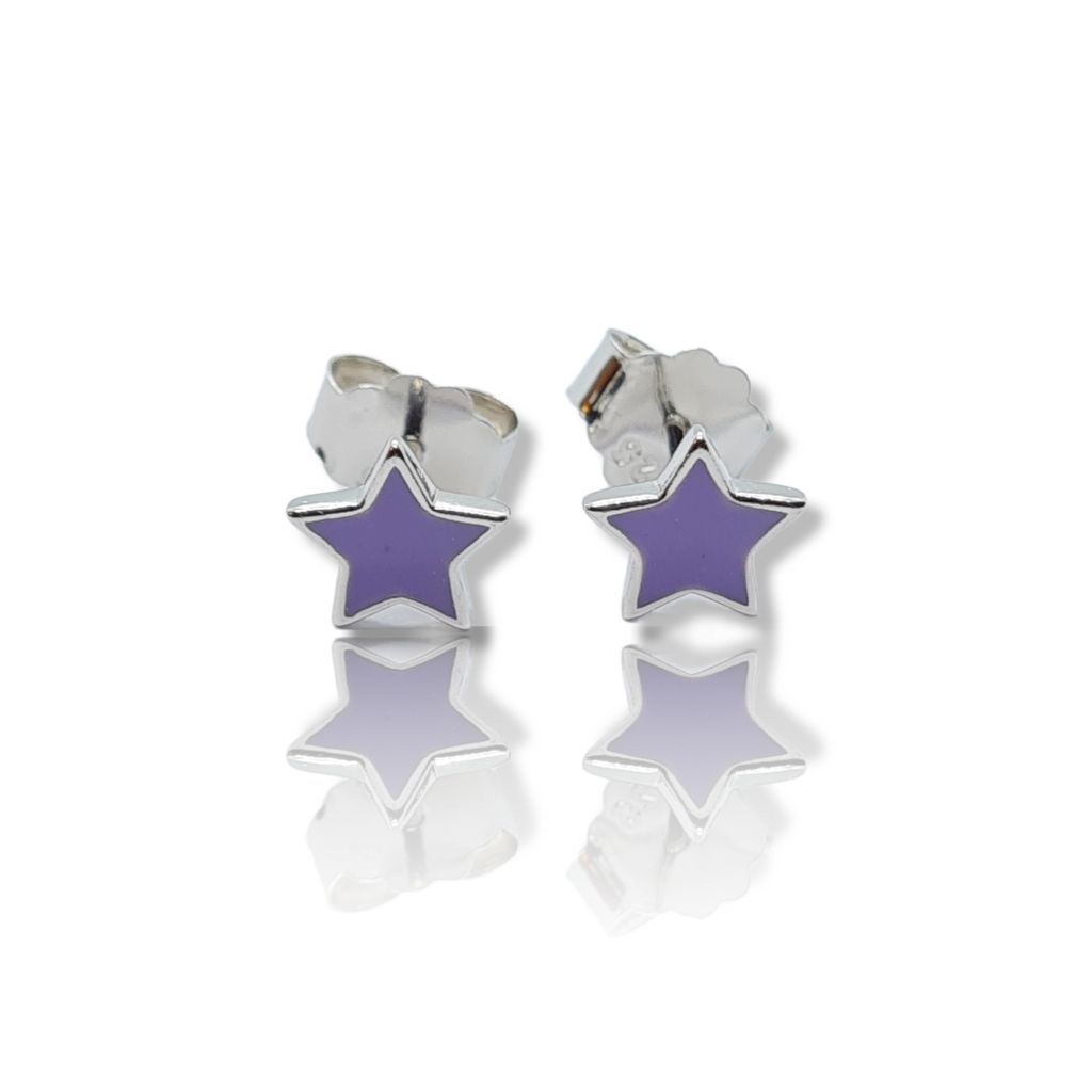 Platinum plated silver 925º earrings with stars (code FC007467V)