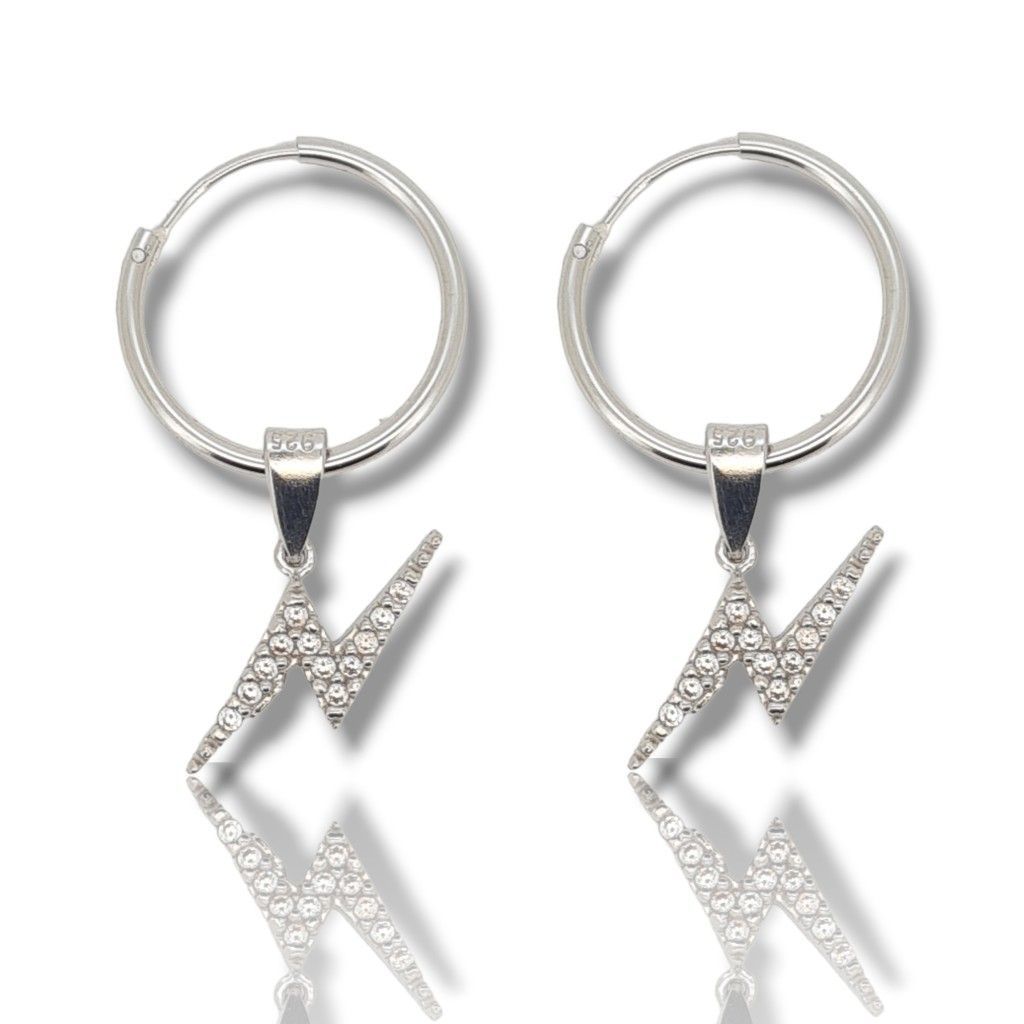 Platinum plated silver 925º hoop earrings (code M2547)