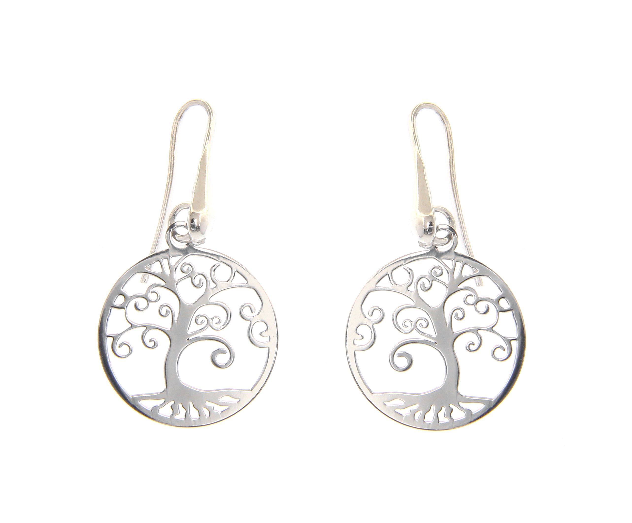  Platinum plated silver 925° earrings with the tree of life (code S223890)