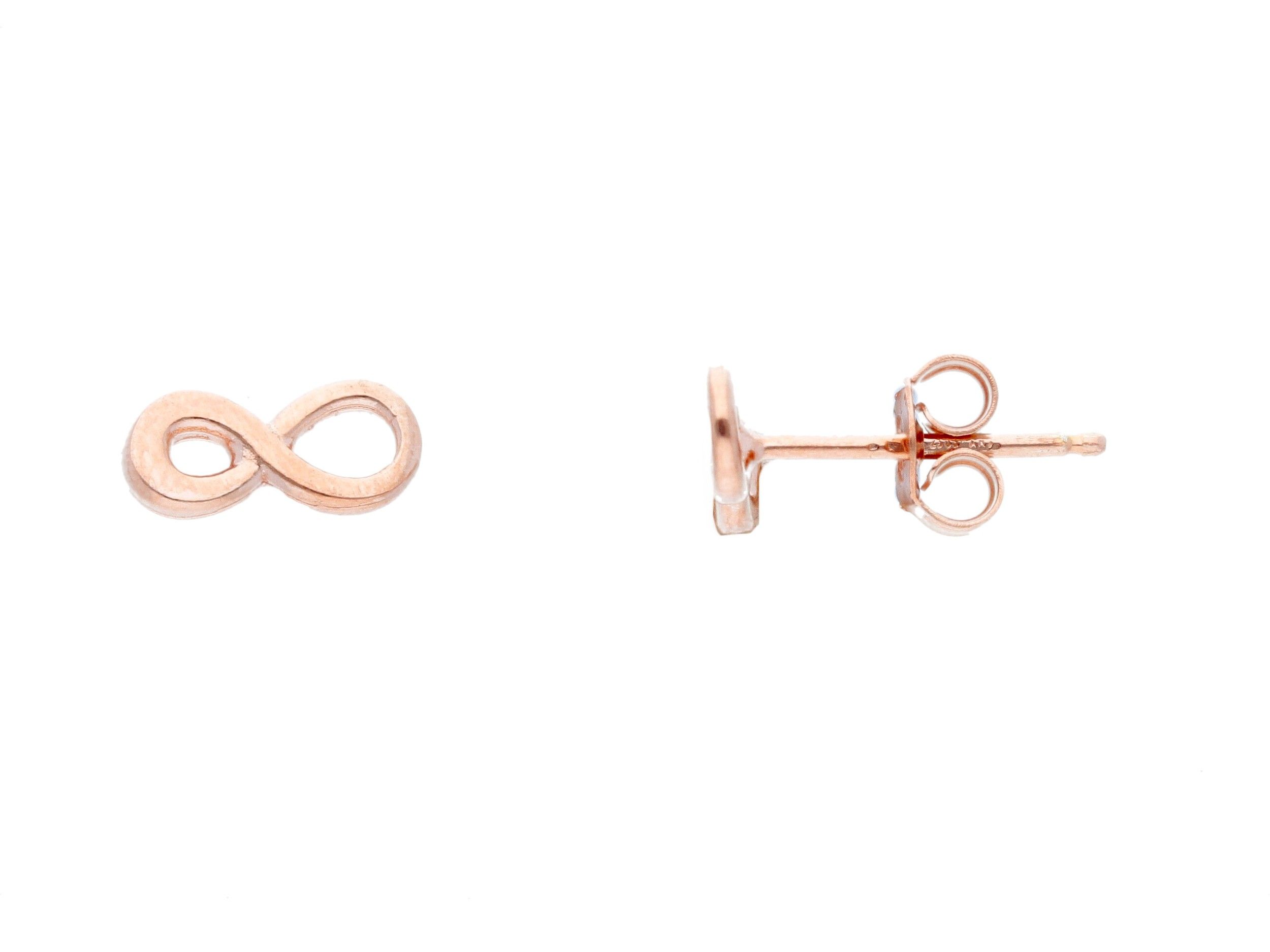 Rose gold plated silver 925° infinity symbol earrings (code S243035)