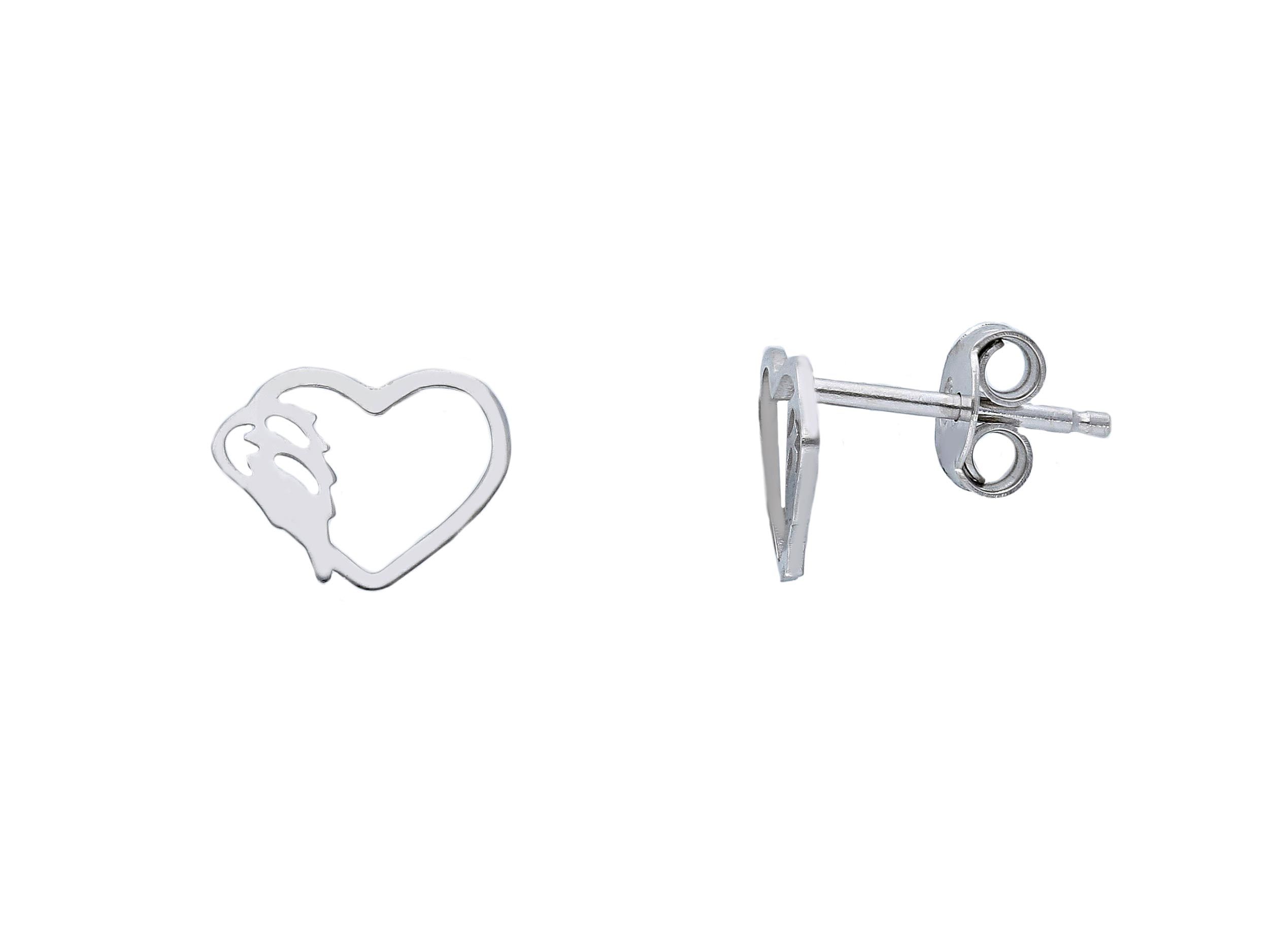  Platinum plated silver 925° heart earrings (code S250753)