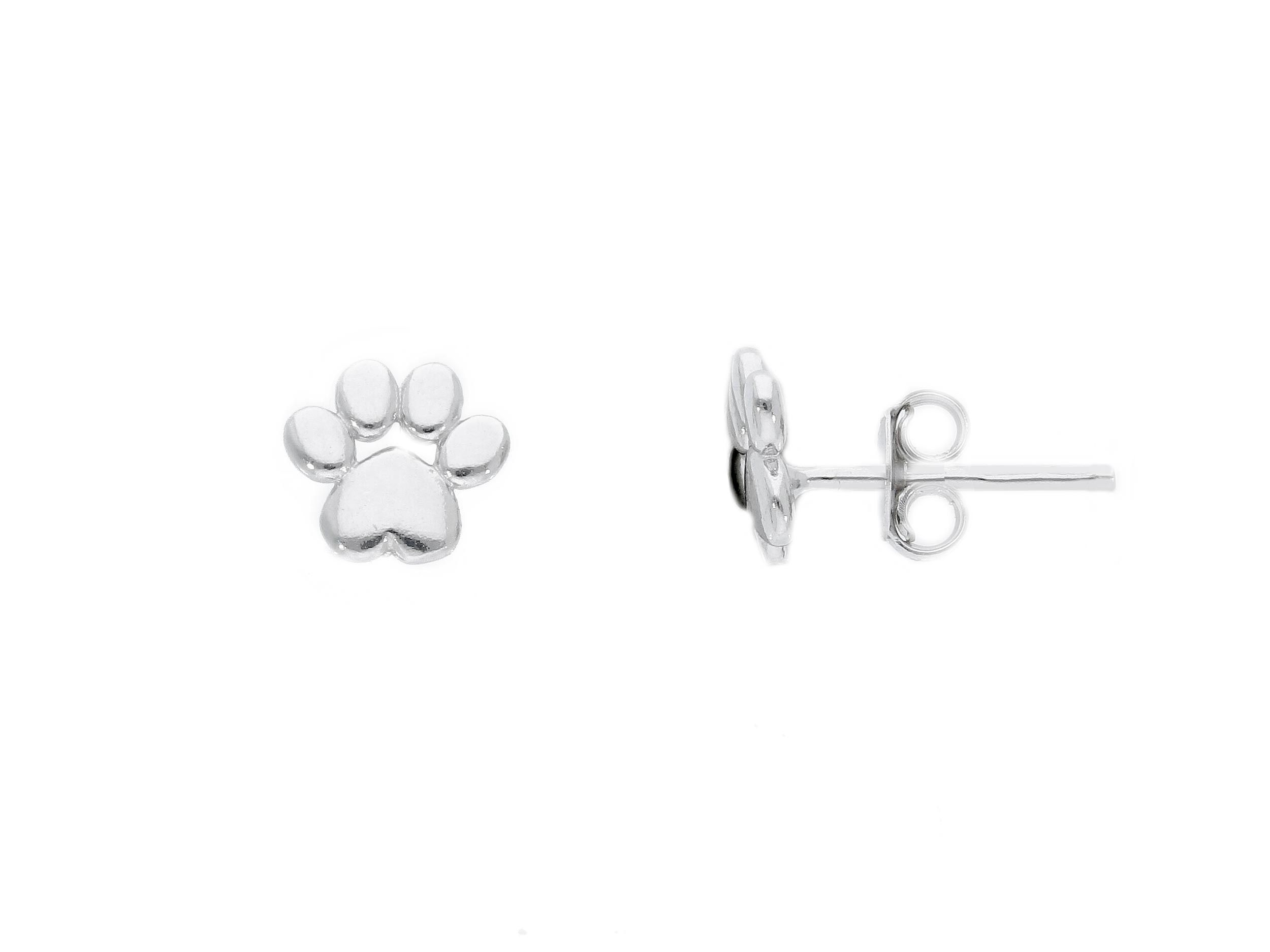  Platinum plated silver 925 earrings with a paw (code S256600)