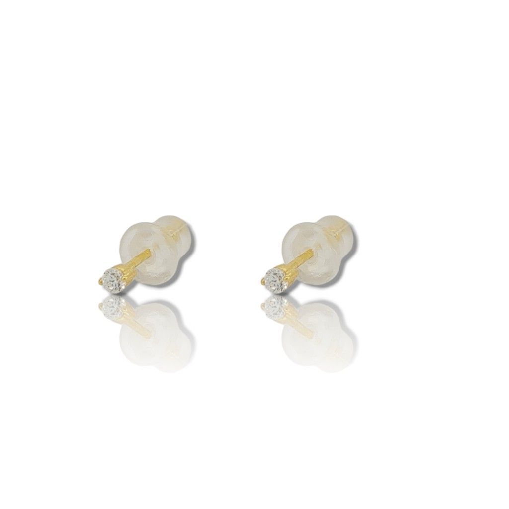 Gold plated  925º single stone earrings (code FC000684)