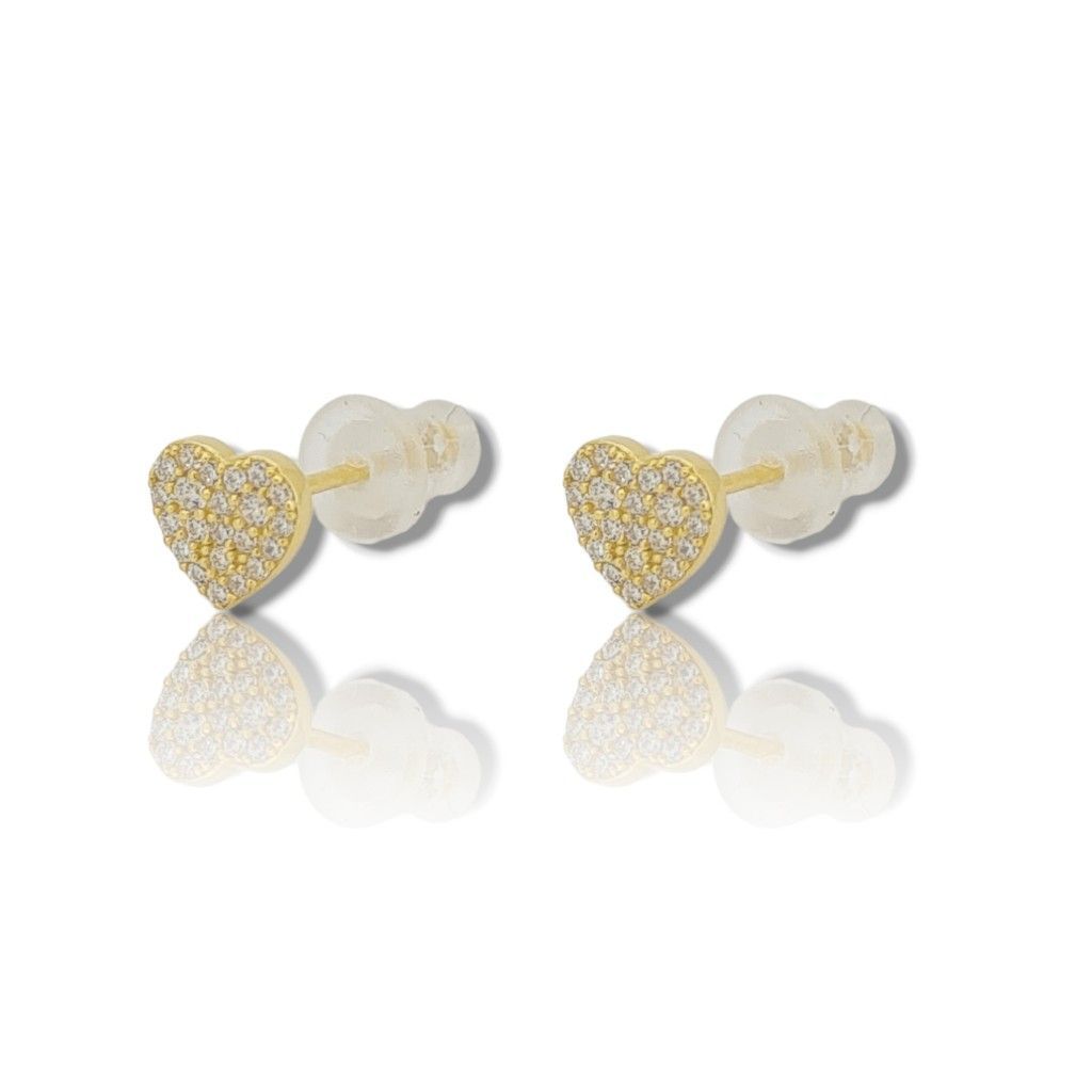 Gold plated 925º heart earrings with zircon FC000685