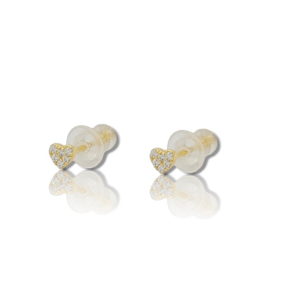 Gold plated 925º heart earrings with zircon FC000686