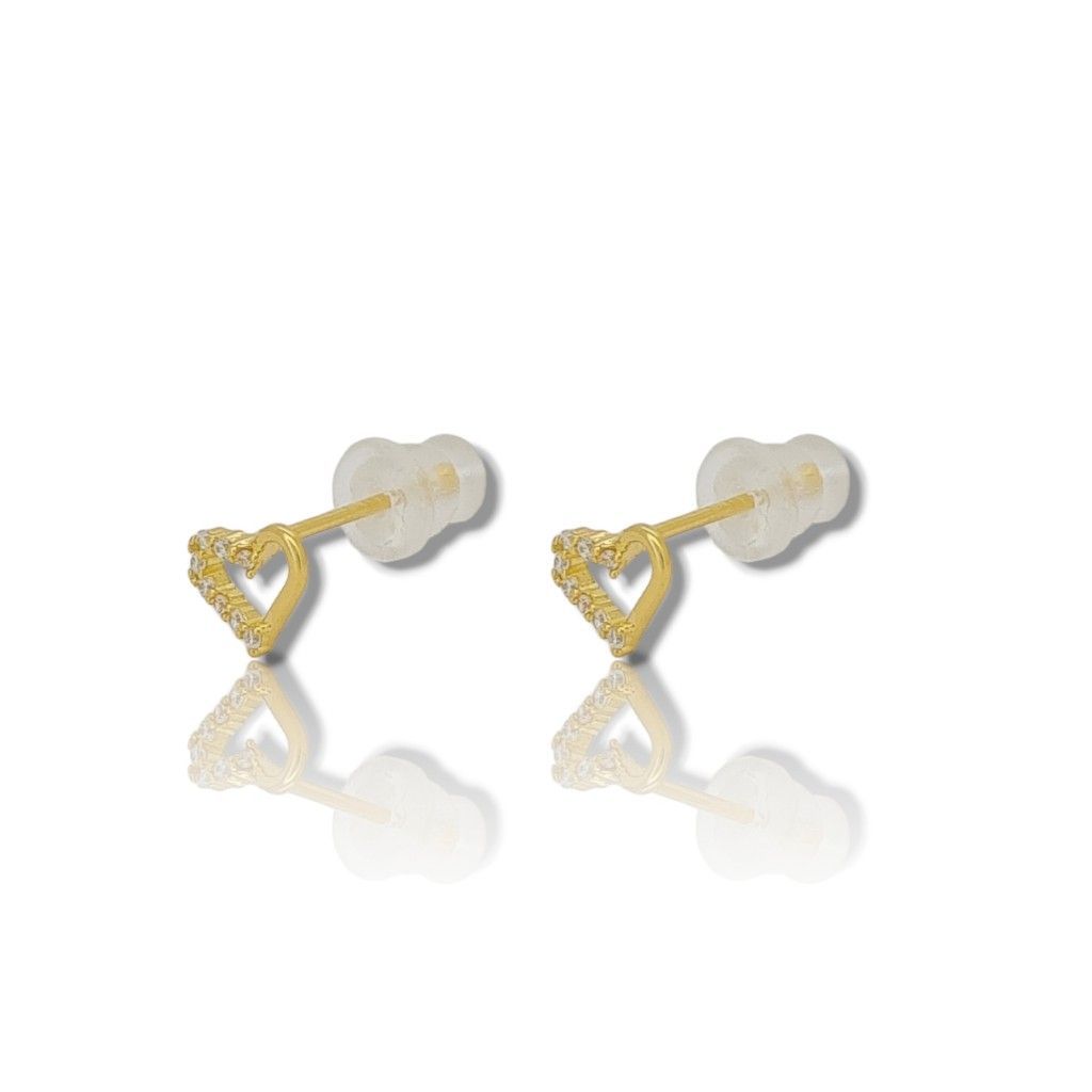 Επιχρυσωμένα σκουλαρίκια καρδούλες 925º με ζιργκόν (FC000689)