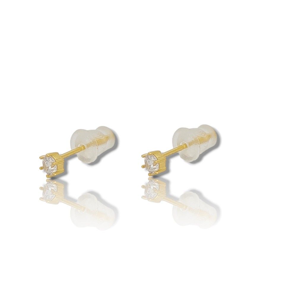 Gold plated  925º single stone earrings (code FC000693)