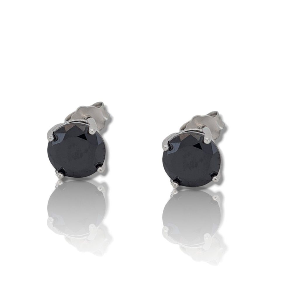 Platinum plated silver 925º single stone earrings (code FC000618/7)