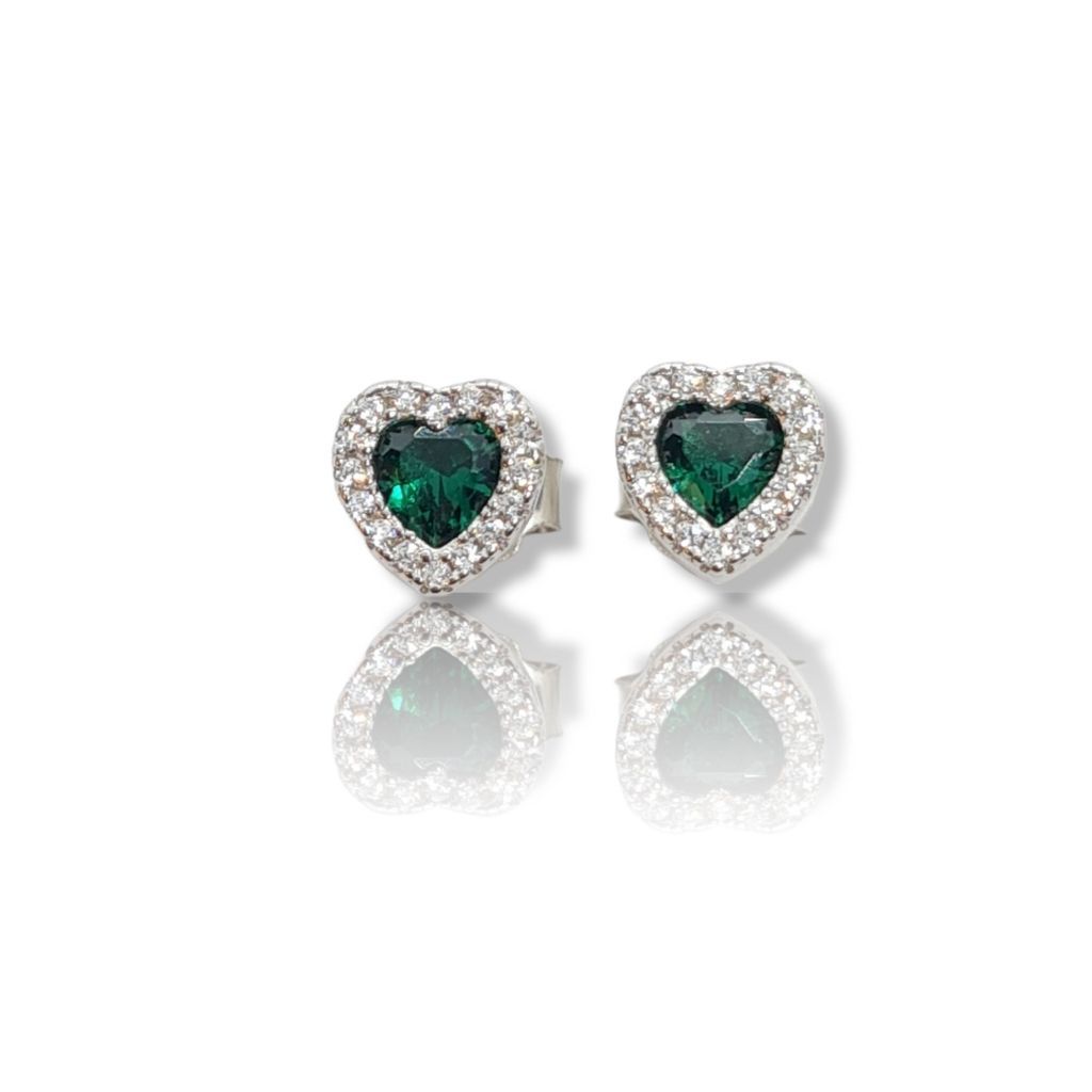 Platinum plated silver 925º heart earrings(code FC006505)