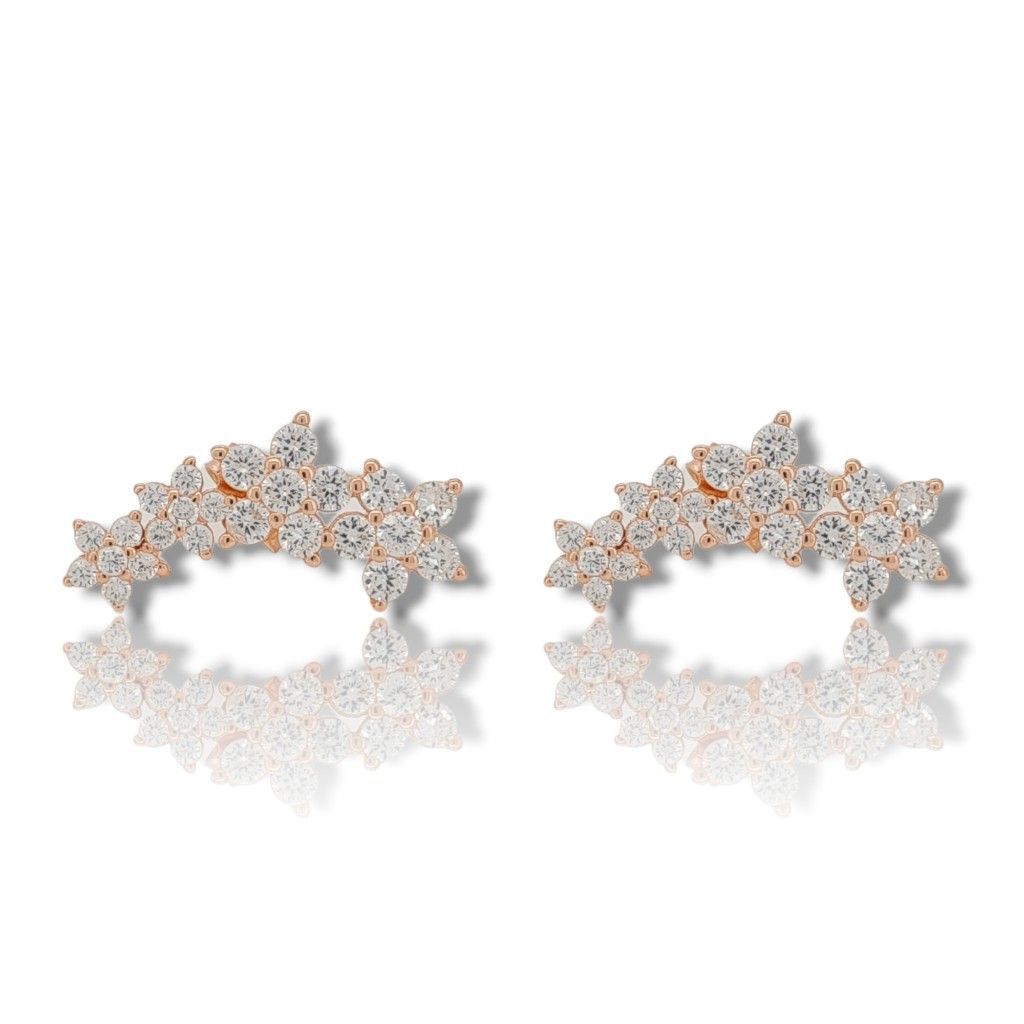 Rose gold plated silver 925º flower earrings (code FC007499)