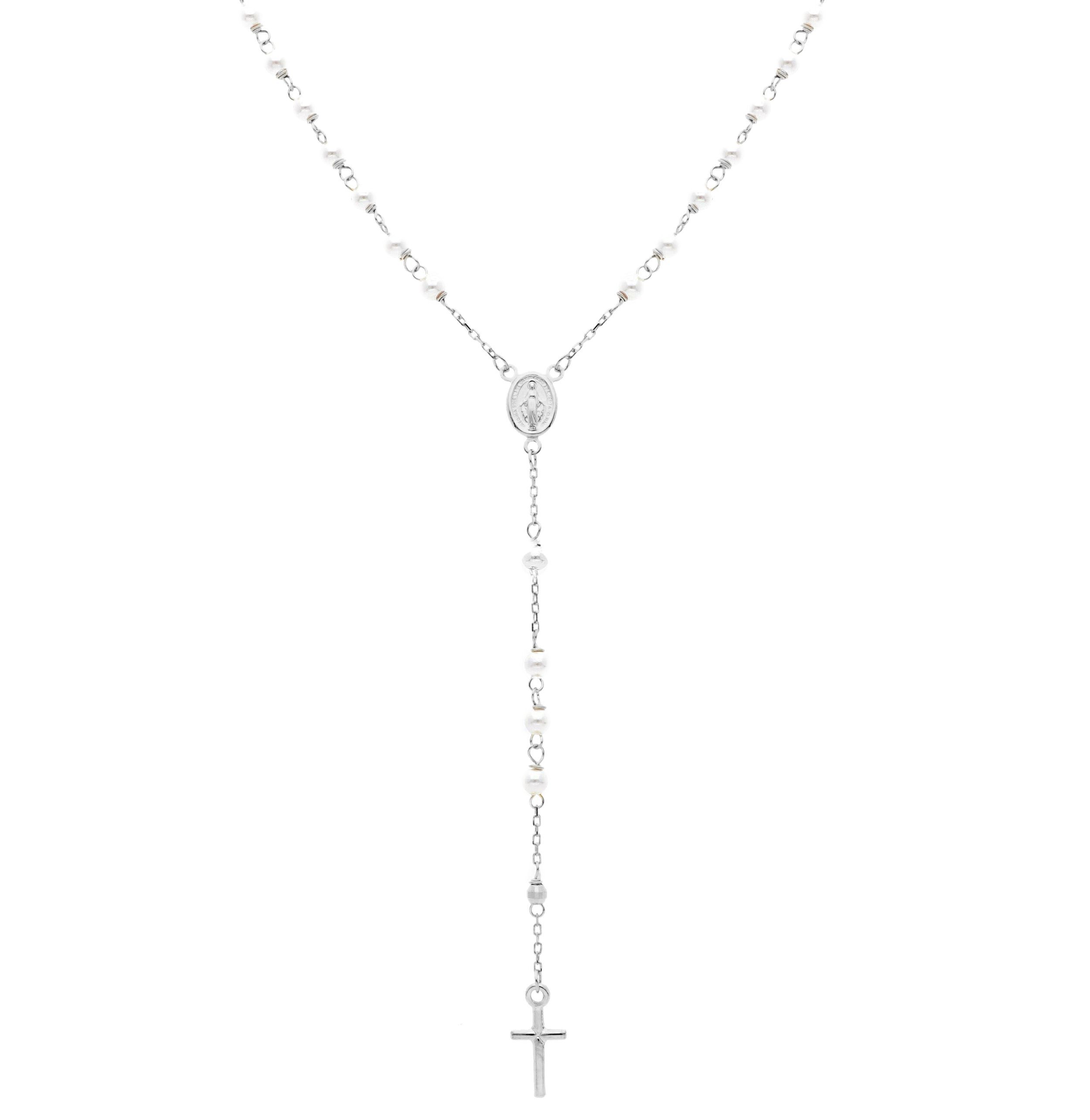 White gold rosary necklace k14 (code S168037)