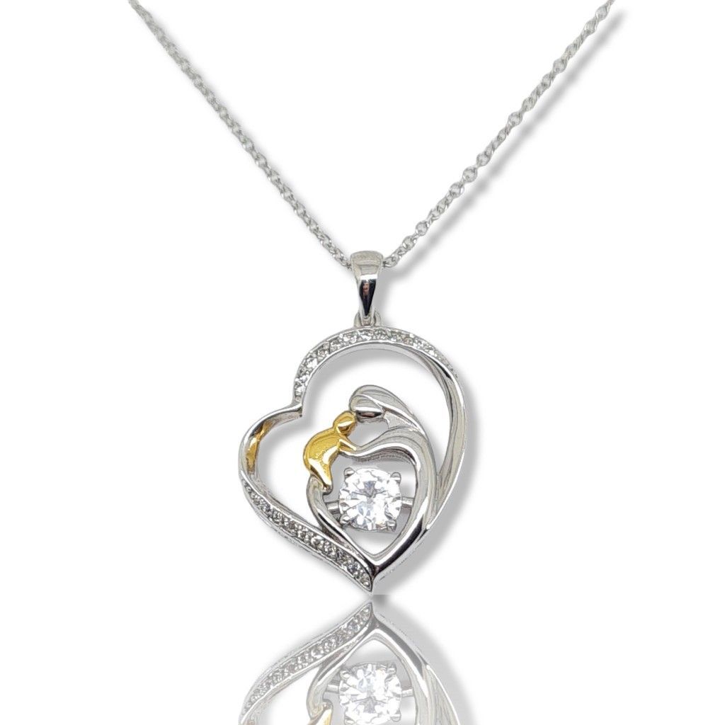 White gold  heart necklace k14 with zircon (code N2366)