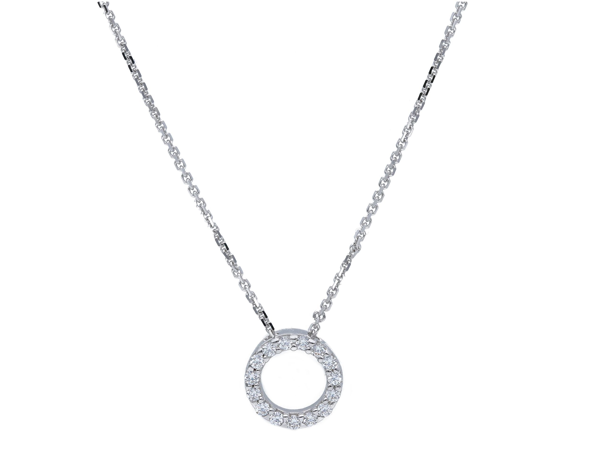 White gold necklace k9 with zircons (code S224498)