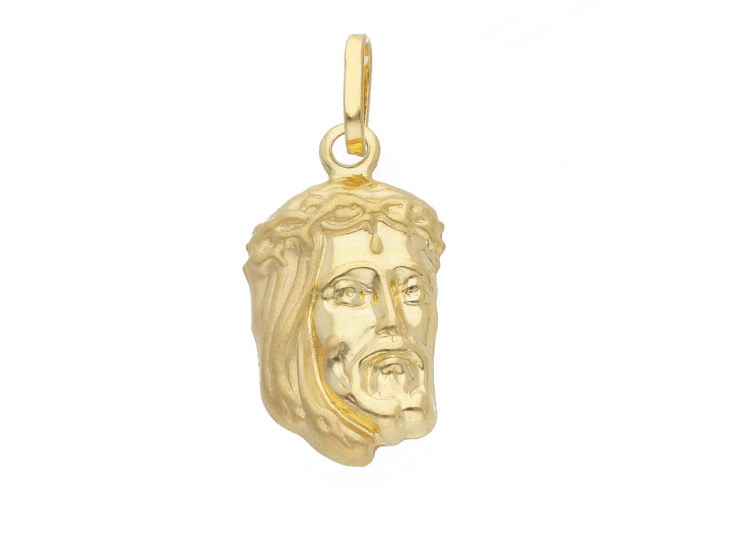 Μενταγιόν απο χρυσό Κ14 κεφαλή Χριστού (code S229727)