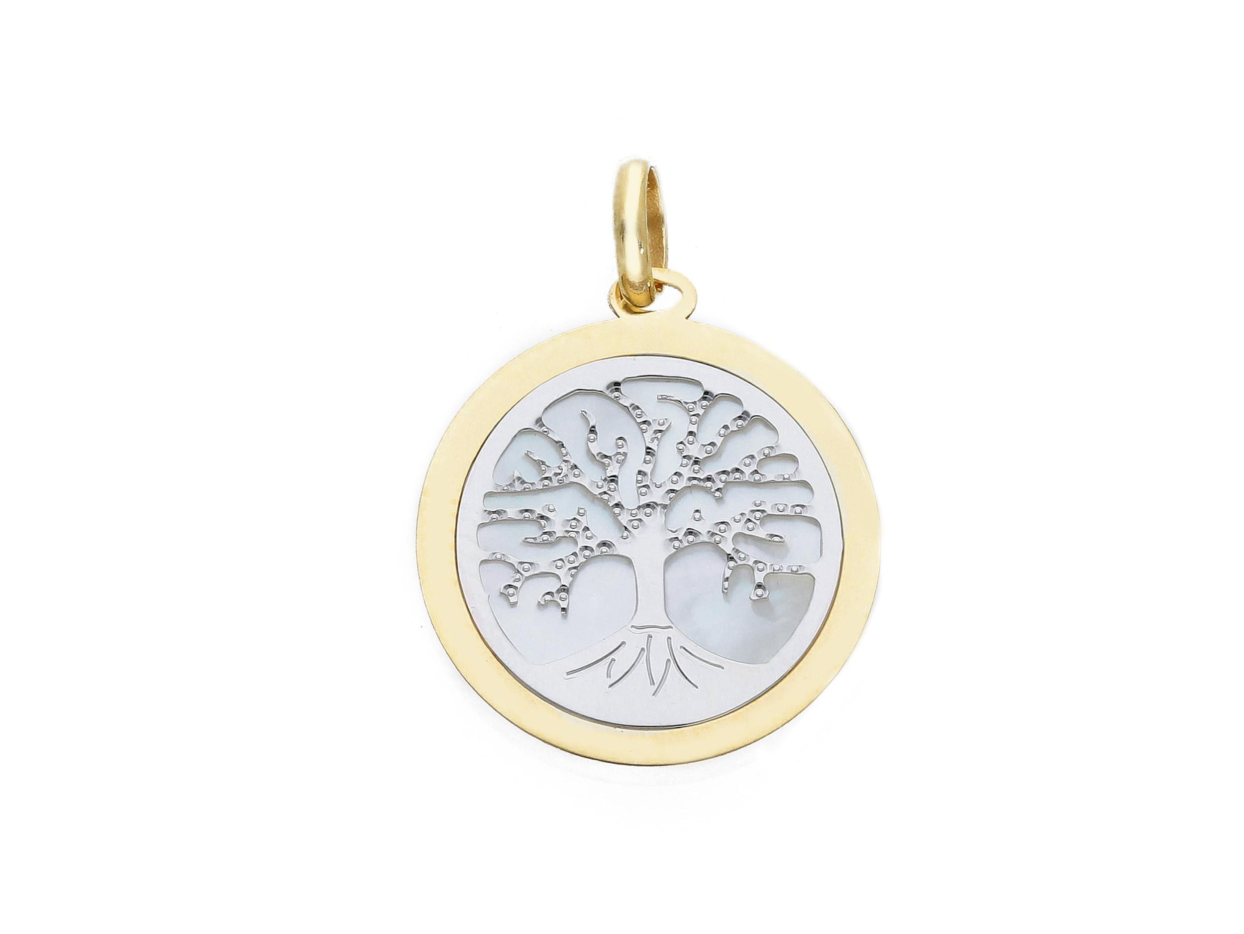 White & yellow gold necklace k14 with the tree of life (code S230914)