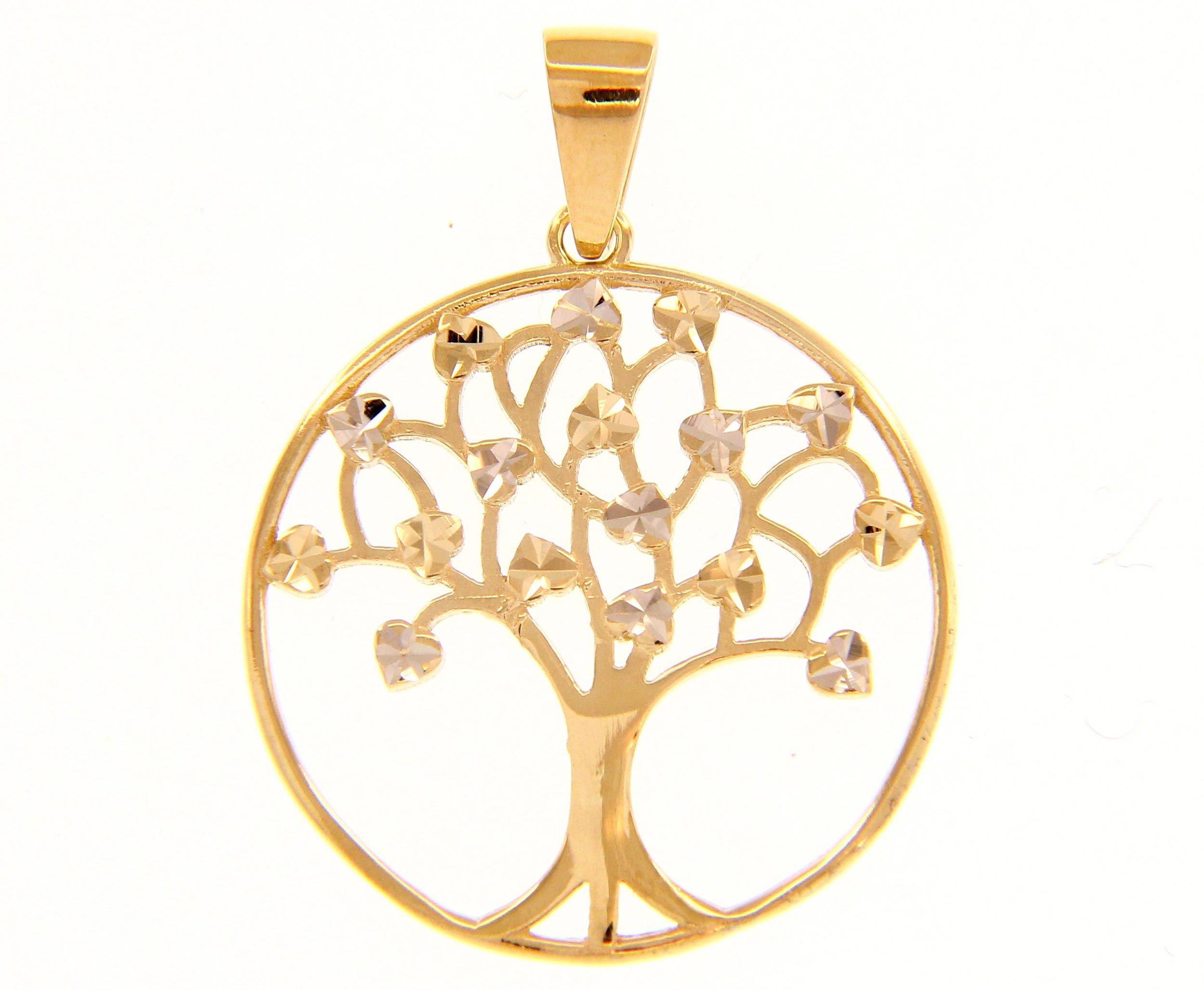 Υellow gold necklace k14 with the tree of life (code S231836)
