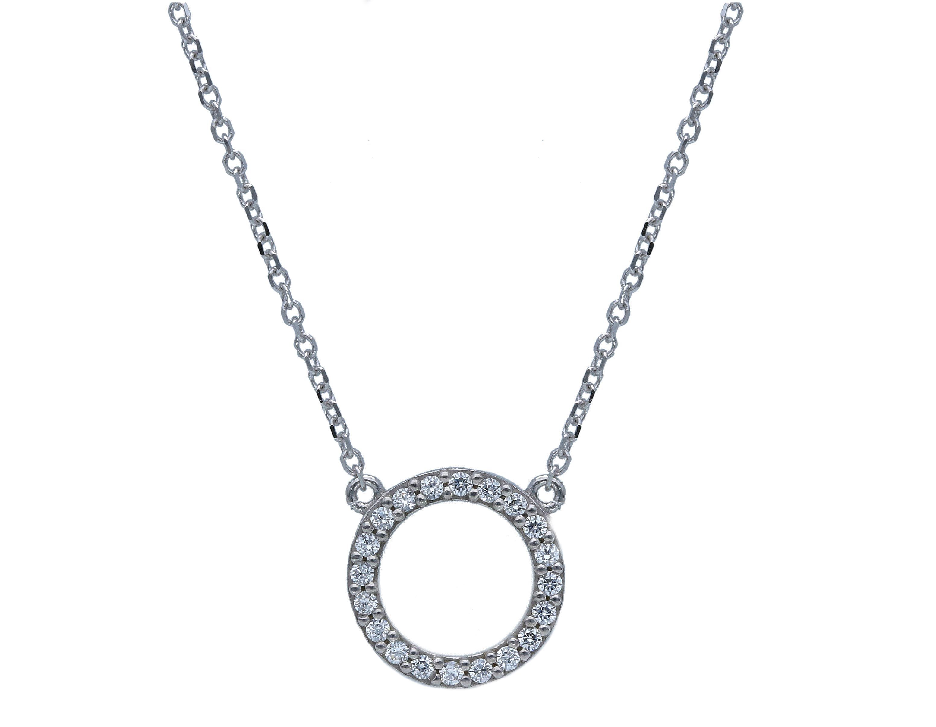 White gold necklace k9 with zircons (code S261996)