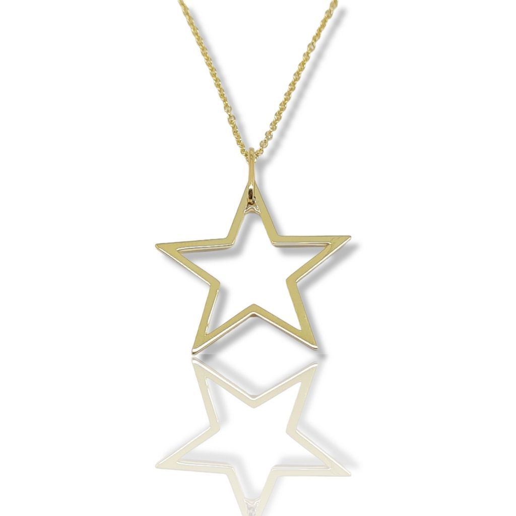 Golden necklace k14 STAR (code Μ2430)