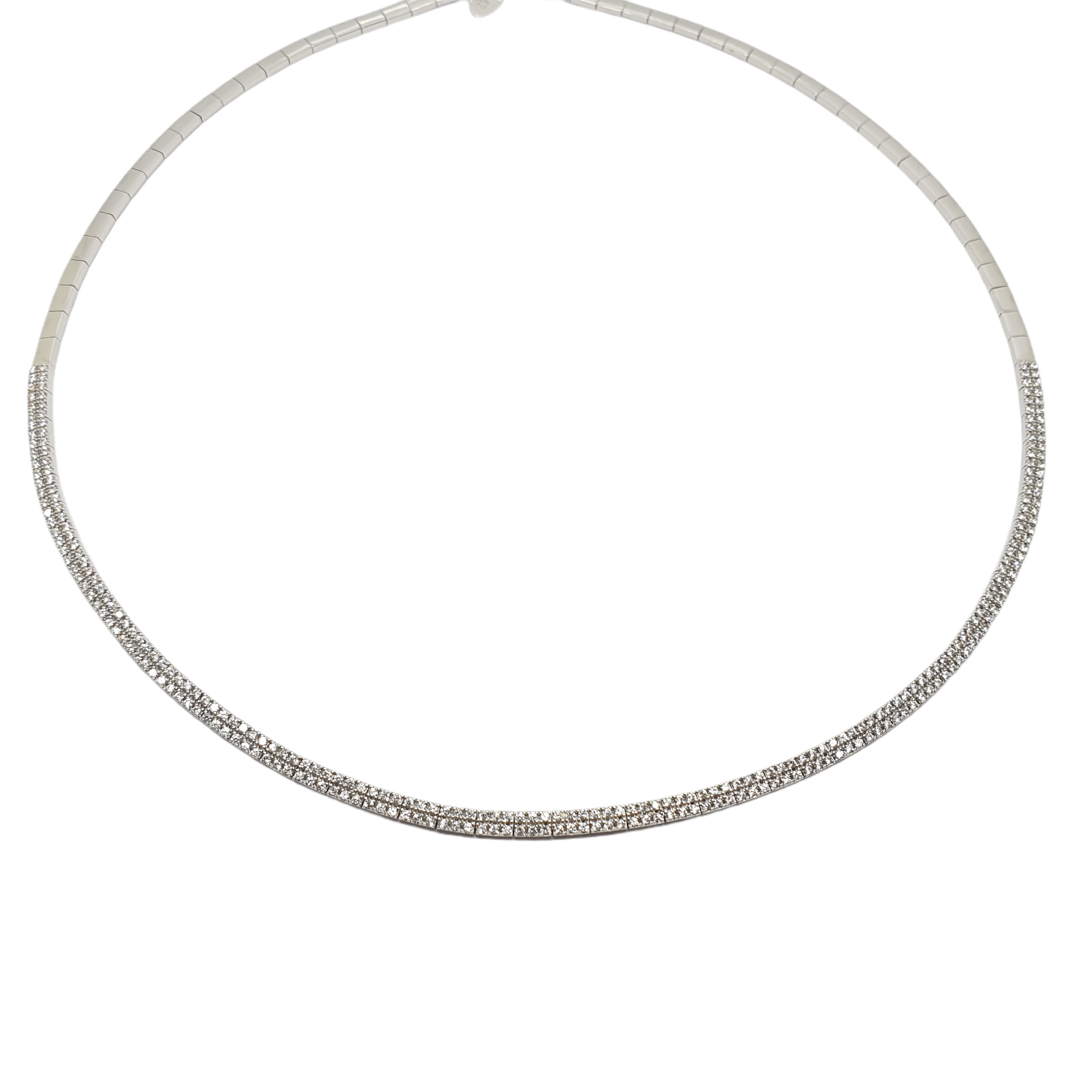 White gold necklace k14 with zircon (code AL1715)