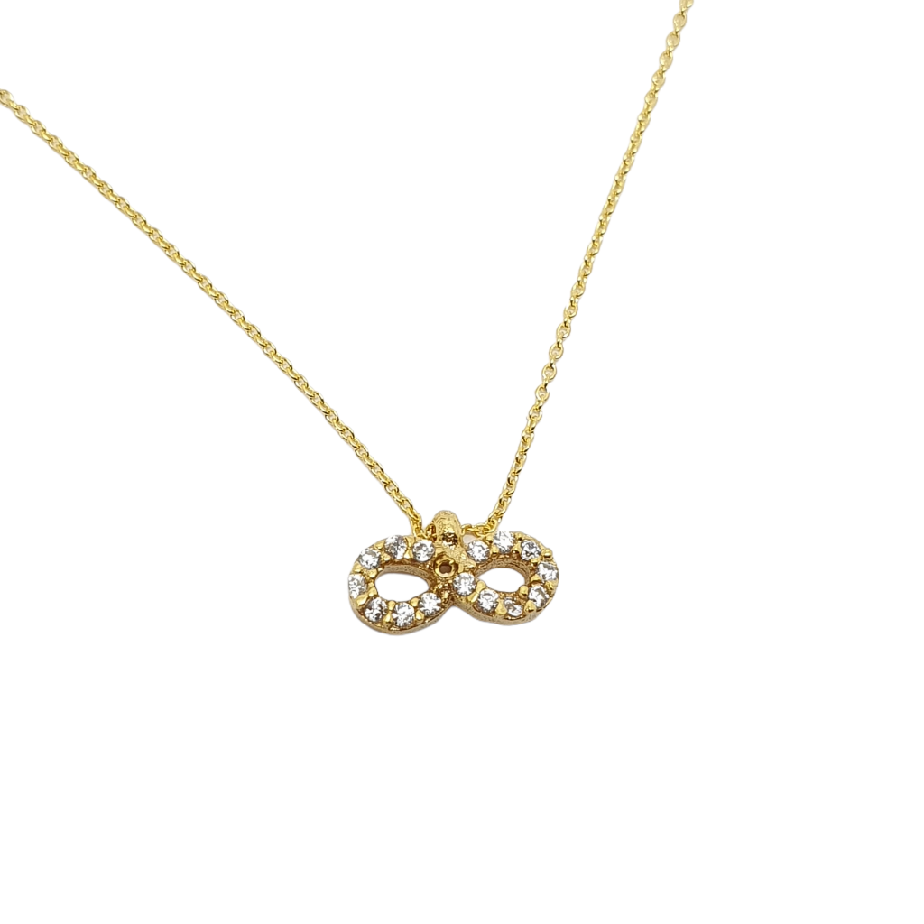 Golden necklace k9 with zircon Infinity symbol (code M2183)