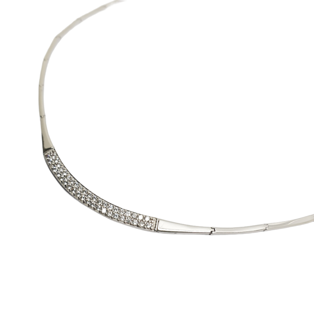 White gold necklace k14 with zircon (code AL1716)