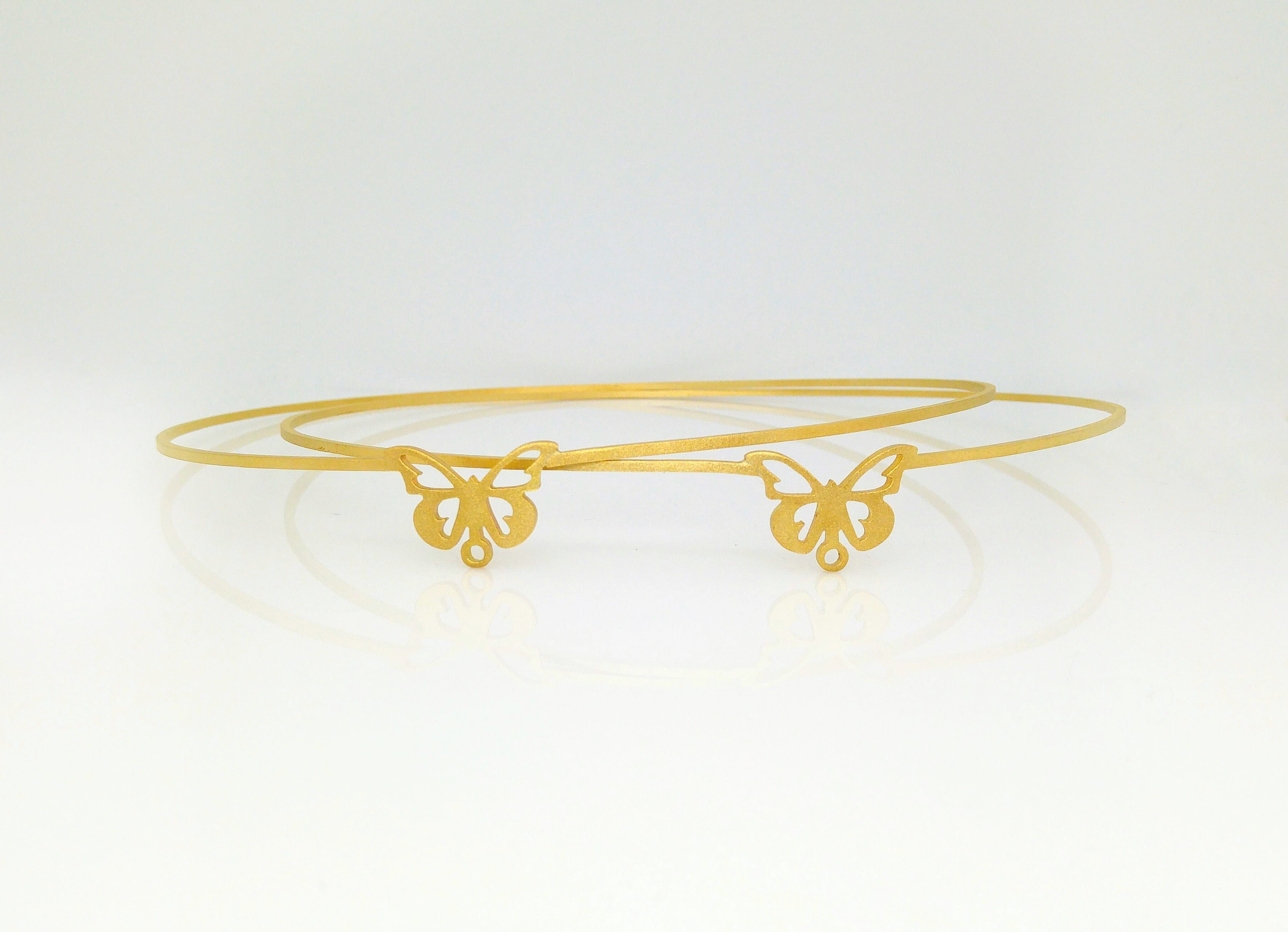 Corone Nuziali LAKALUKA Butterflies dorate oro Giallo