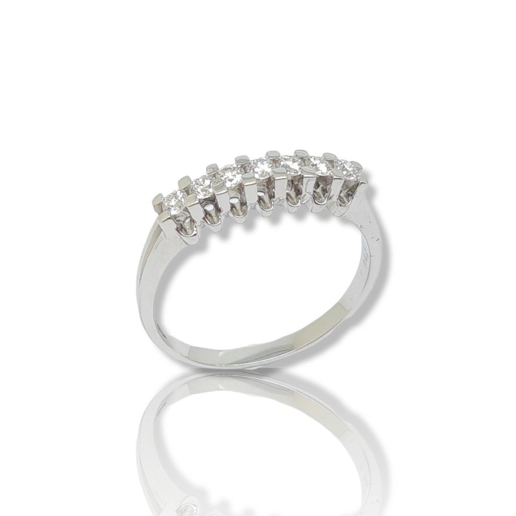 White gold eternity ring k18 with 7 diamonds (code R2202)