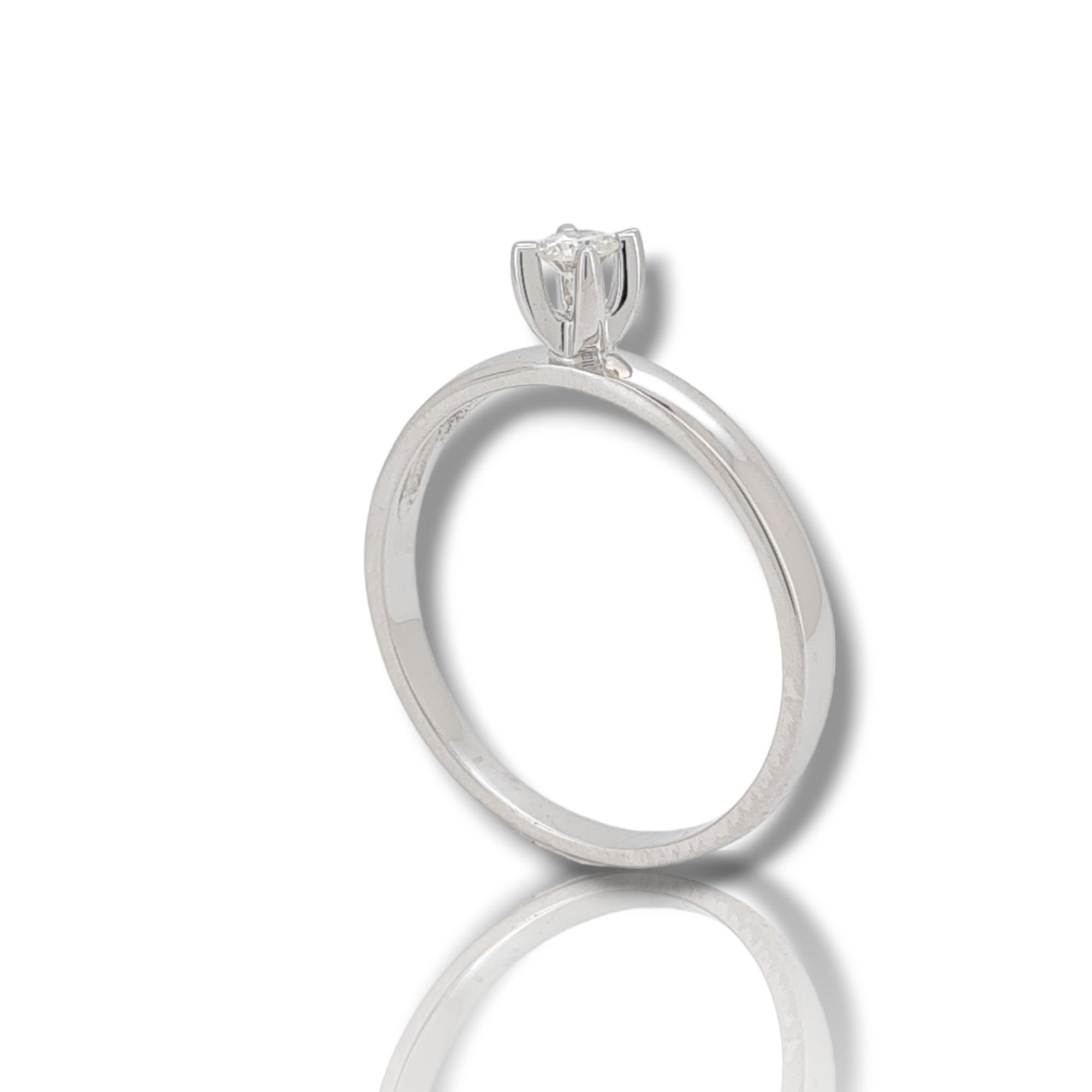 Δαχτυλίδι απο λευκόχρυσο κ18 με διαμάντι (code T2612)