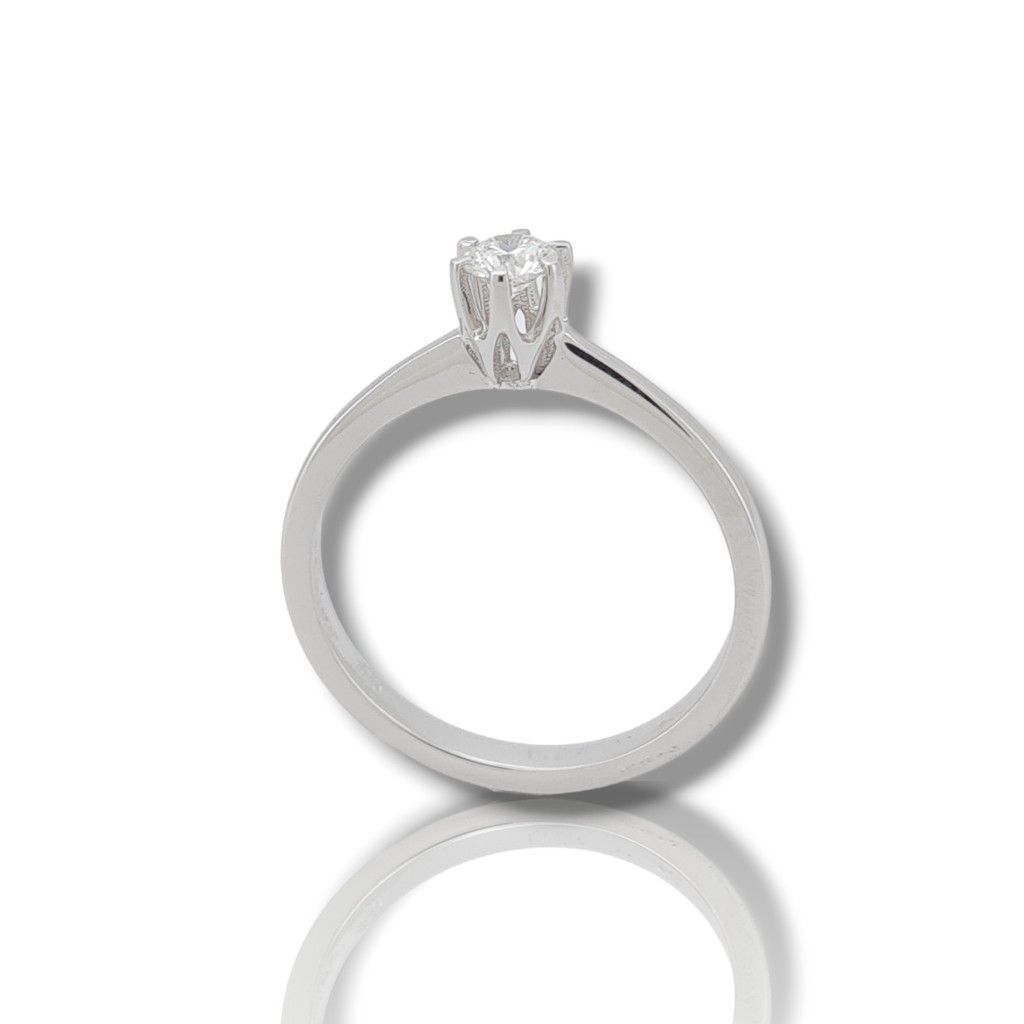 White gold k18 ring with diamond (code T2712)