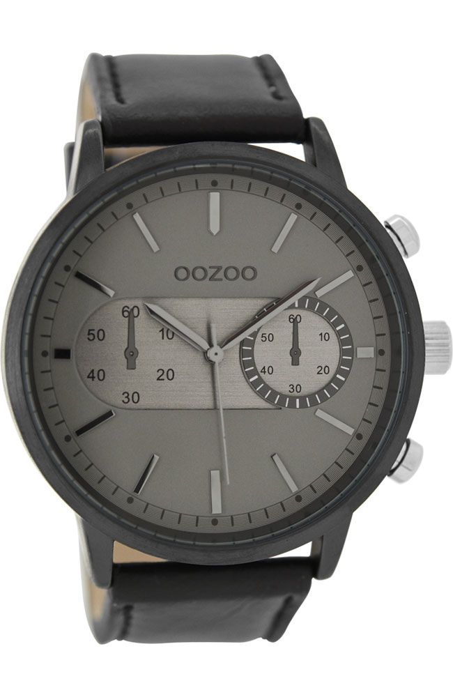 OOZOO Timepieces C9058 Black Leather Strap