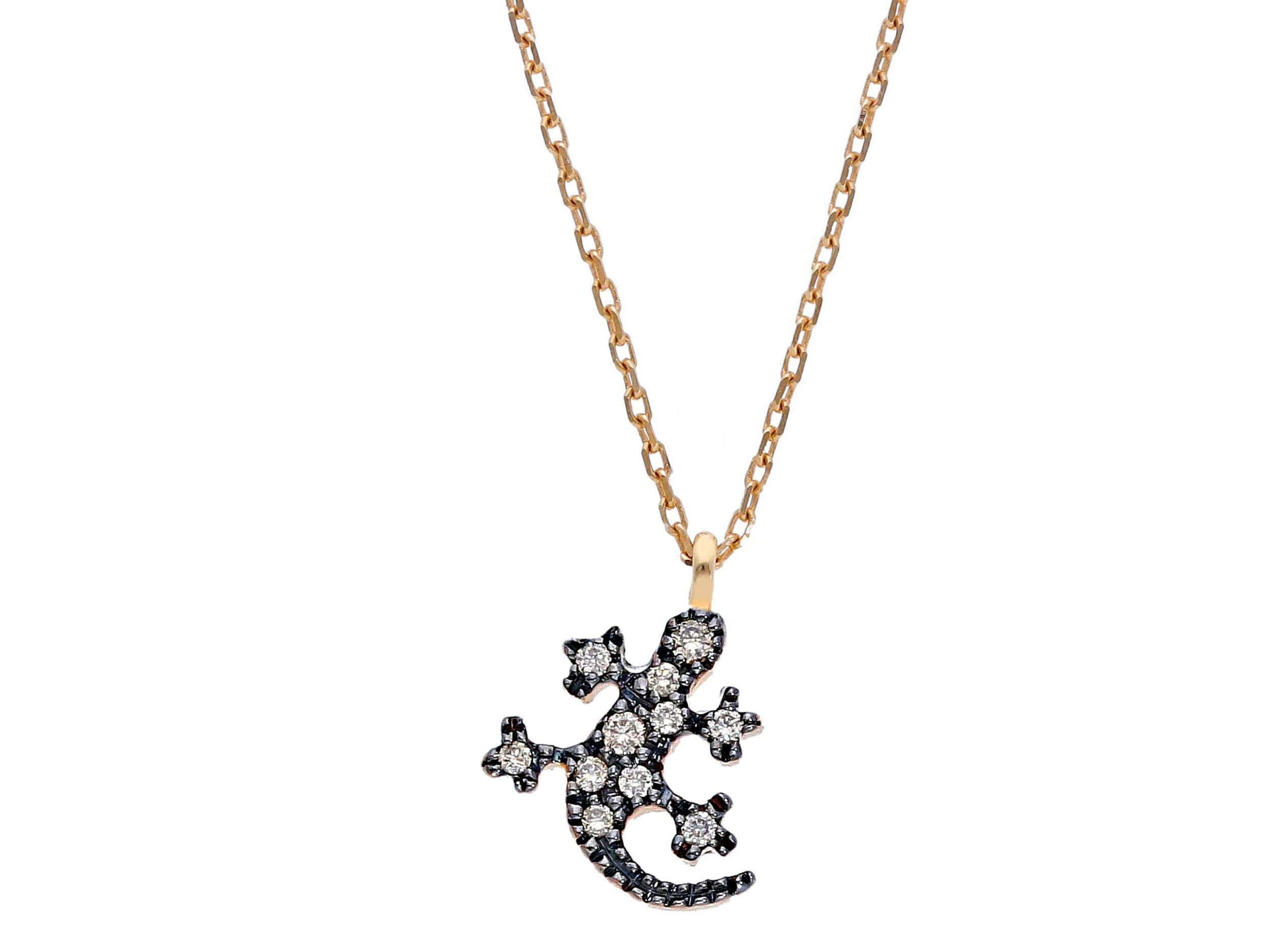 Rose gold necklace k18 with diamonds (code S176606)