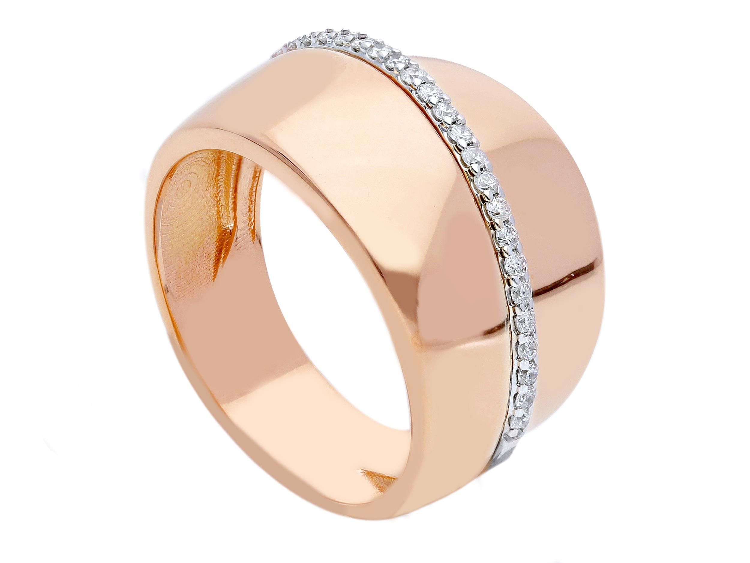 Δαχτυλίδι απο Ροζ & Λευκό χρυσό Κ18 με διαμάντια (code S253221)