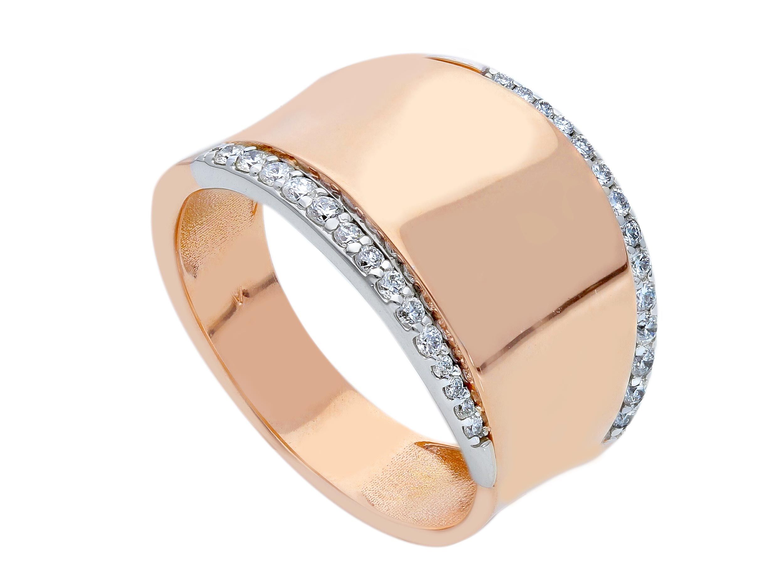 Δαχτυλίδι απο Ροζ & Λευκό χρυσό Κ18 με διαμάντια (code S253407)