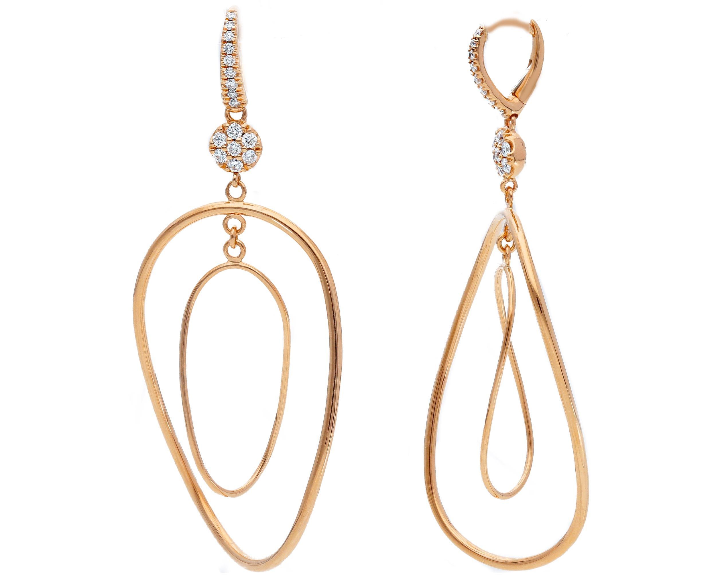 Rose gold earrings 18k with diamonds (code S253482)