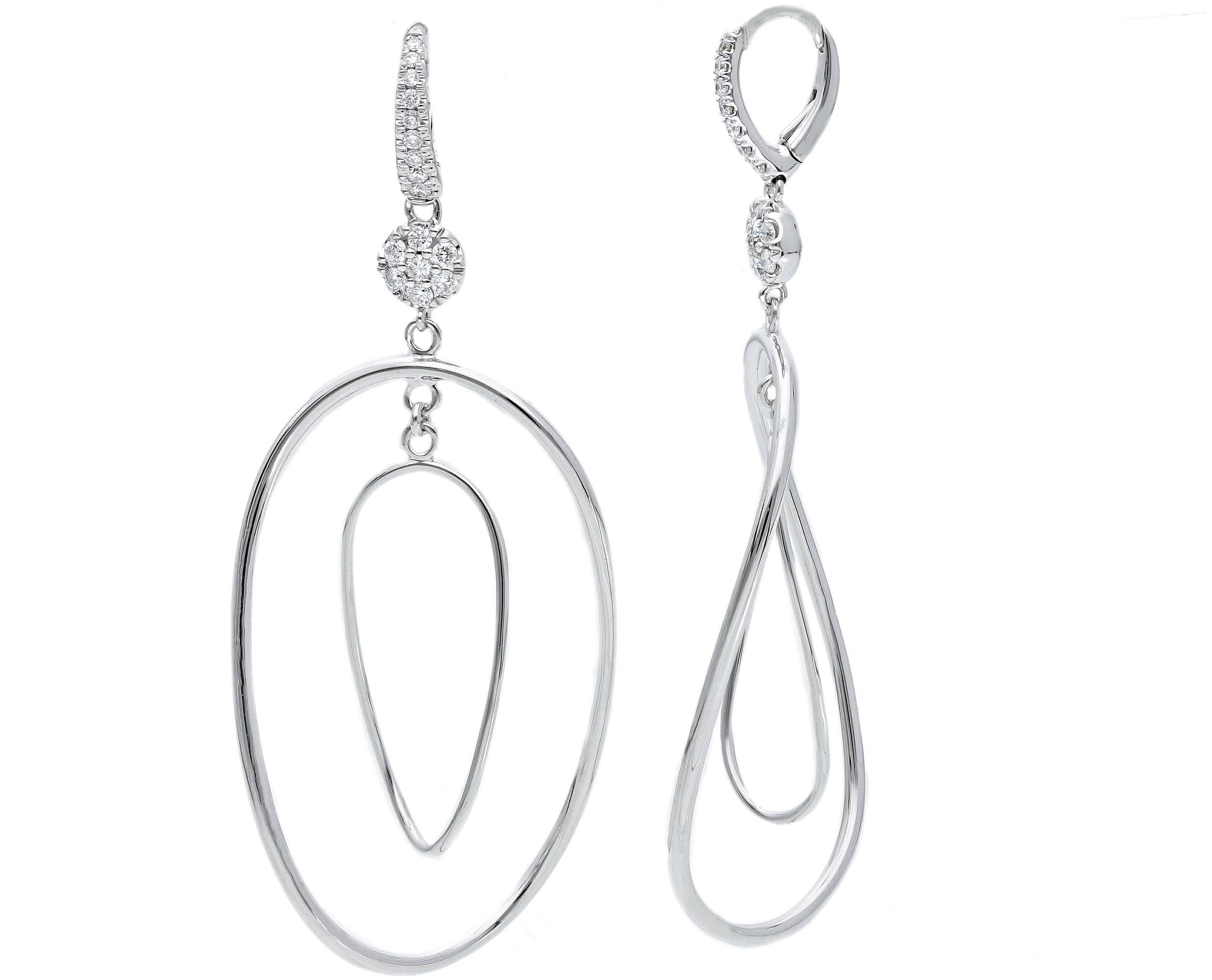 White gold earrings with diamonds (code S253484)