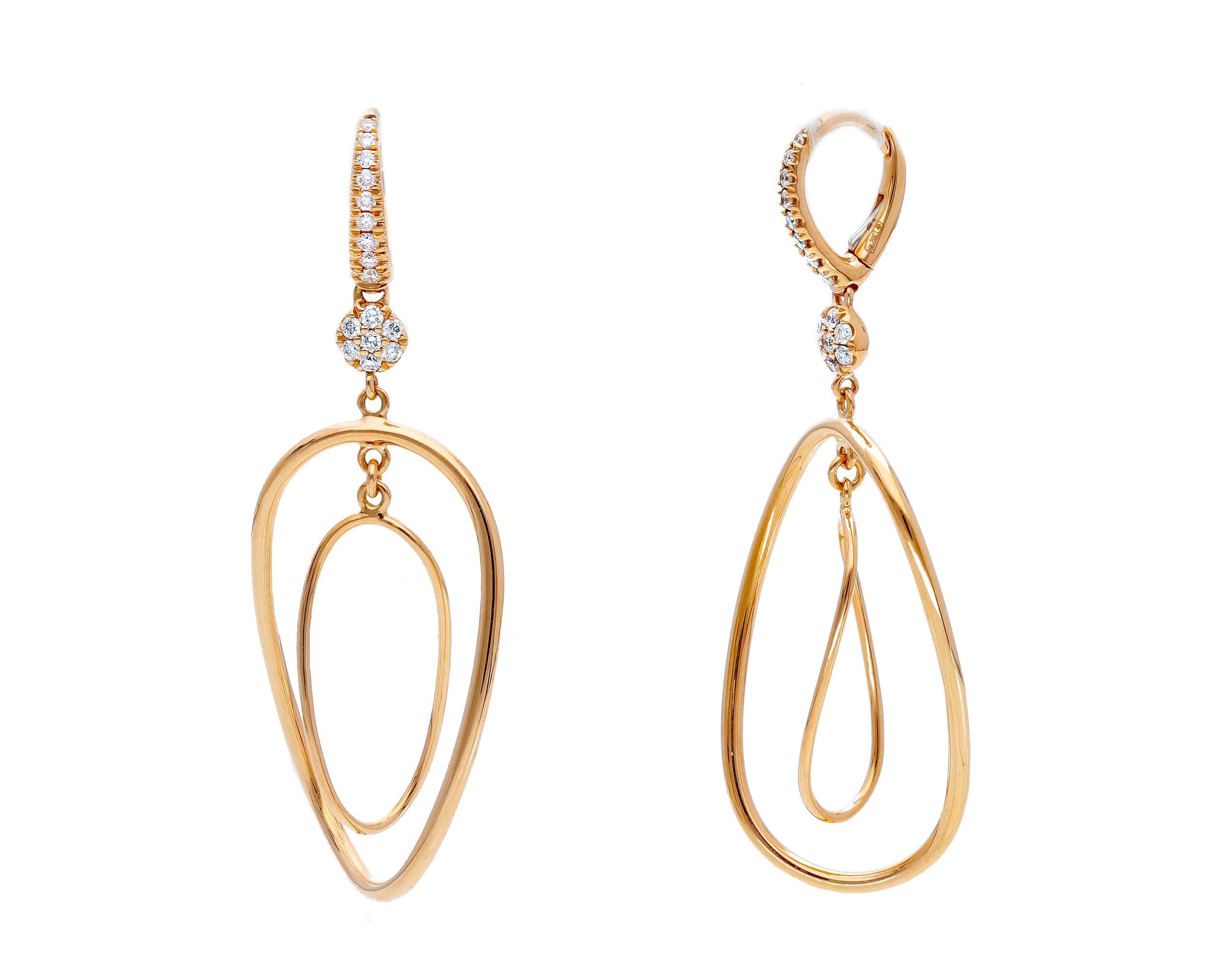 Rose gold earrings 18k with diamonds (code S253485)