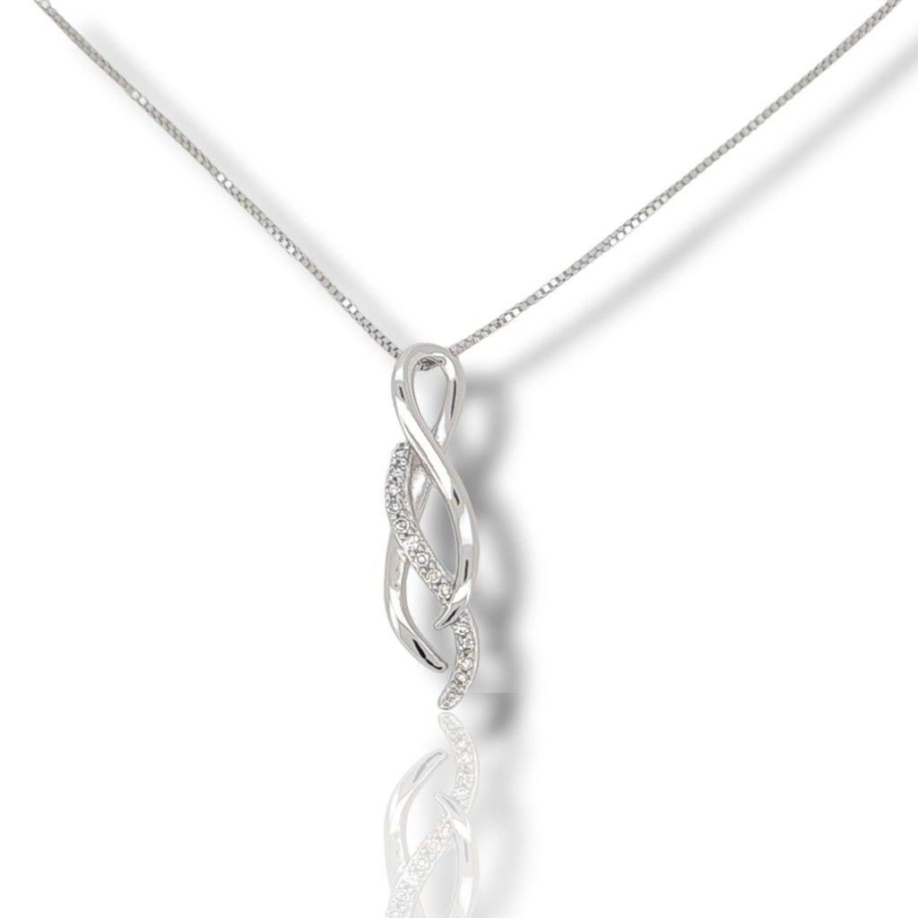  White gold necklace k18 with diamonds (code S204784)